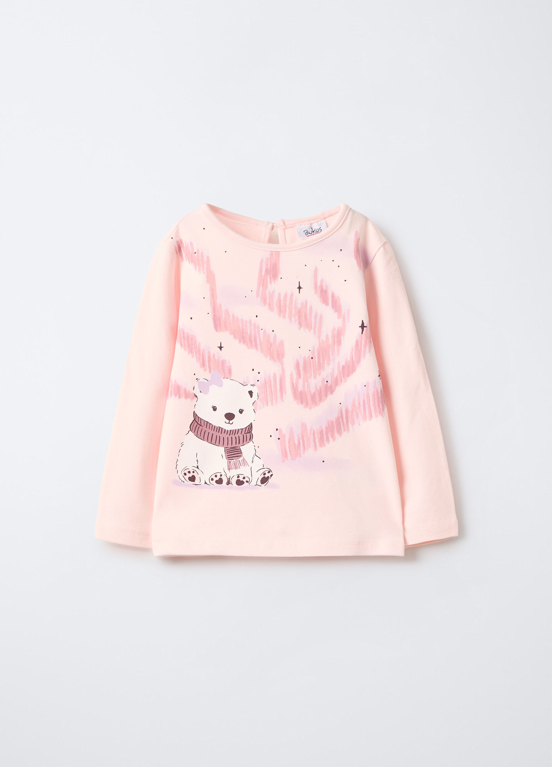 T-shirt in jersey di cotone stretch bimba_0