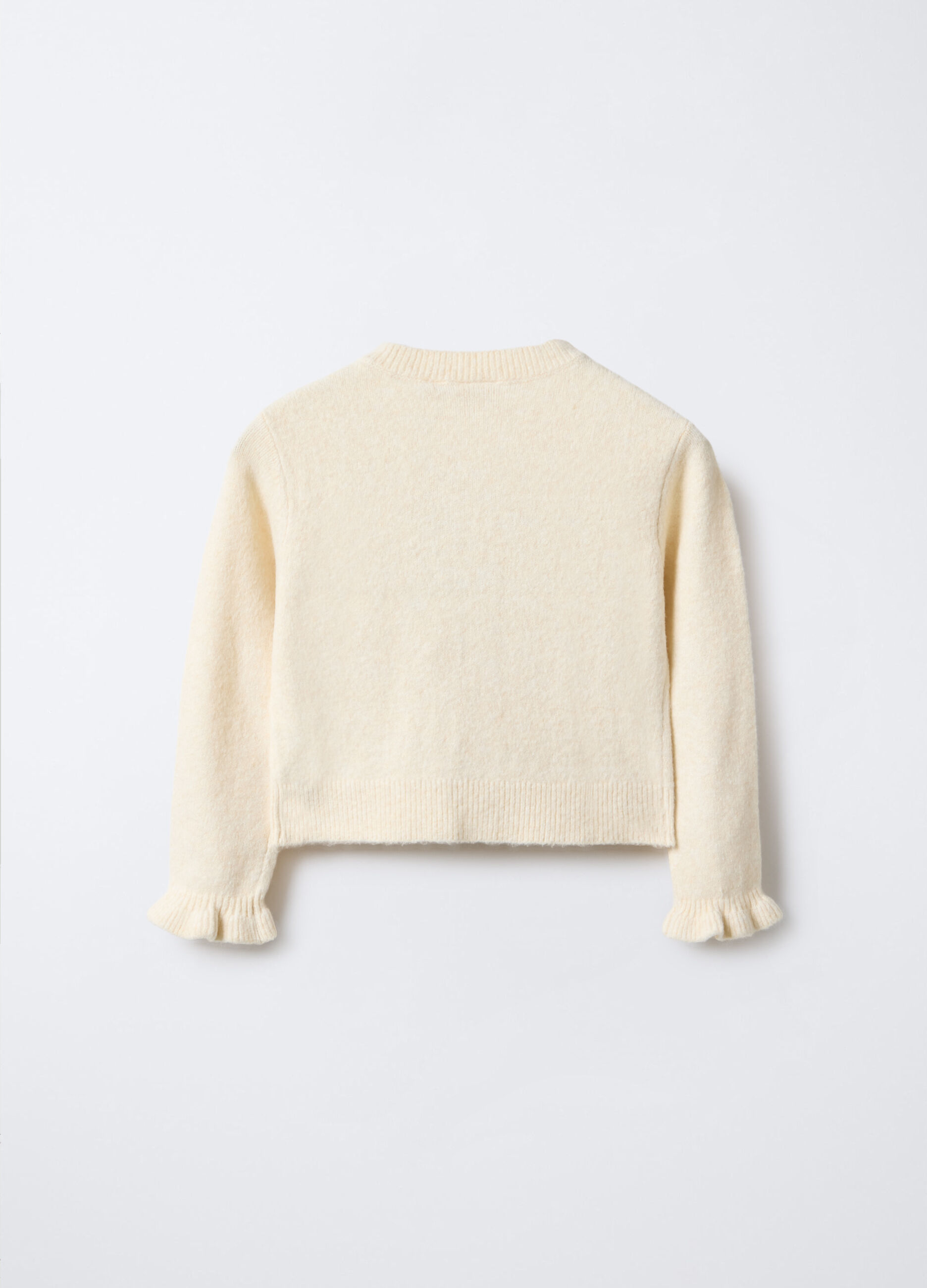 Cardigan girocollo misto lana bambina_1