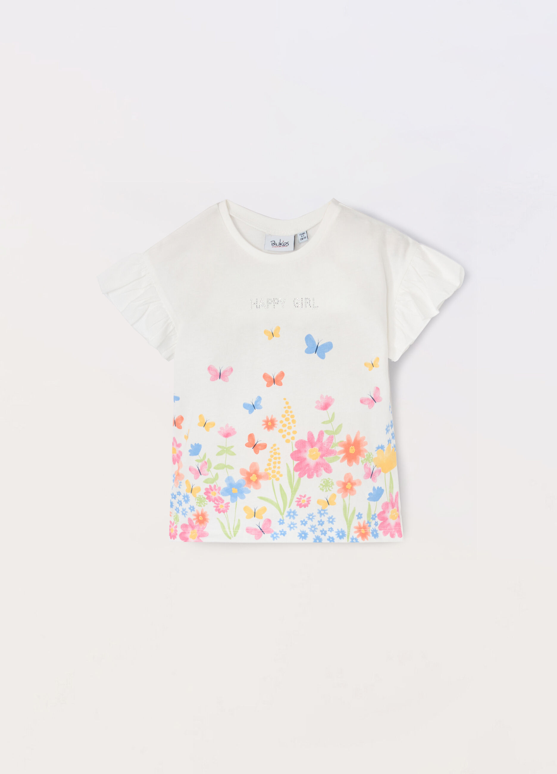 T-shirt in jersey di puro cotone bambina_0