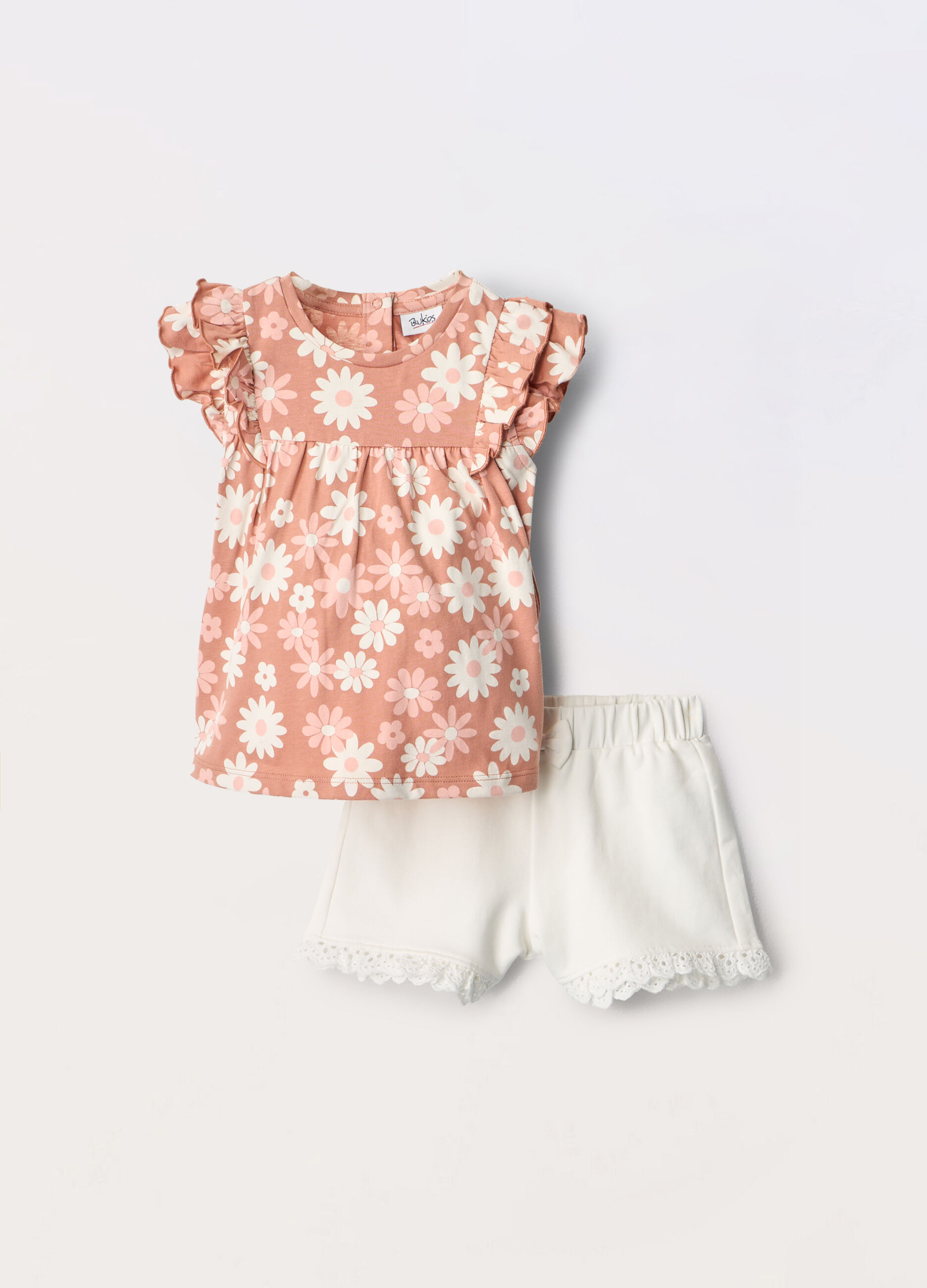 Jogging set in jersey di puro cotone neonata_0