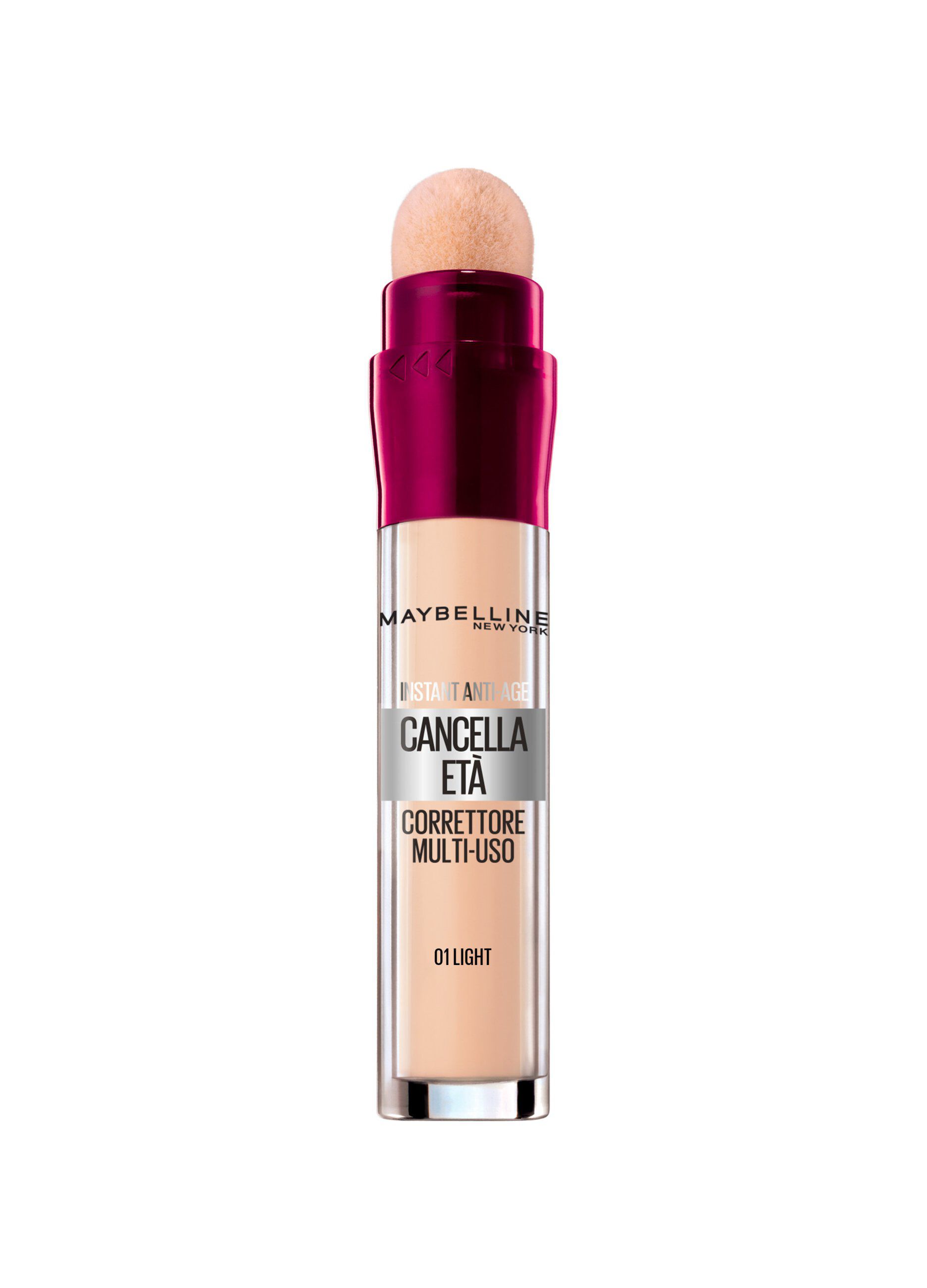 Maybelline New York Correttore Liquido Il Cancella Età, con Bacche di Goji e Haloxyl, Copre Occhiaie e Piccole Rughe, 01 Light, 6.8 ml.