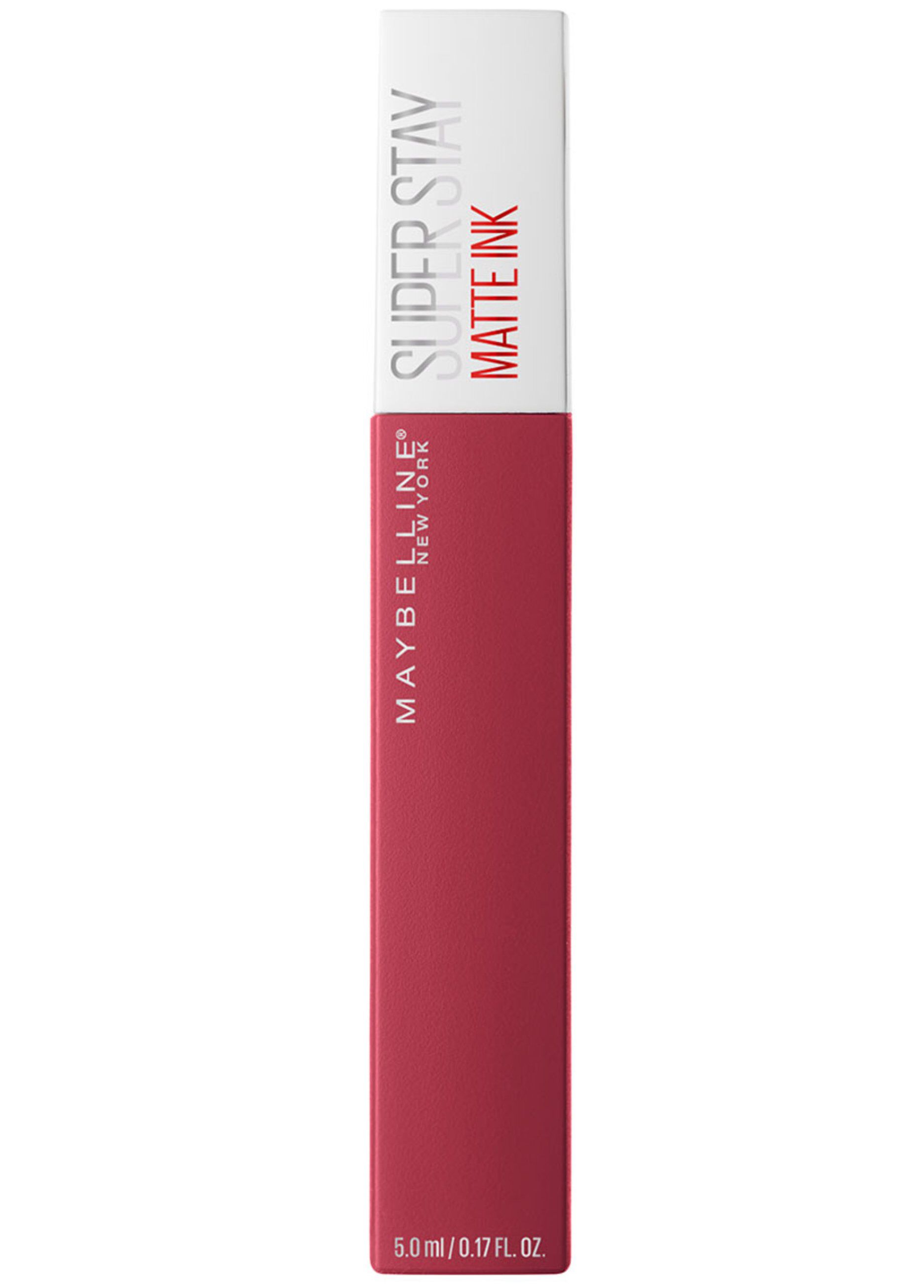 Maybelline New York Tinta Labbra SuperStay Matte Ink, Rossetto Matte Liquido a Lunga Tenuta, Ruler (80), 5 ml.