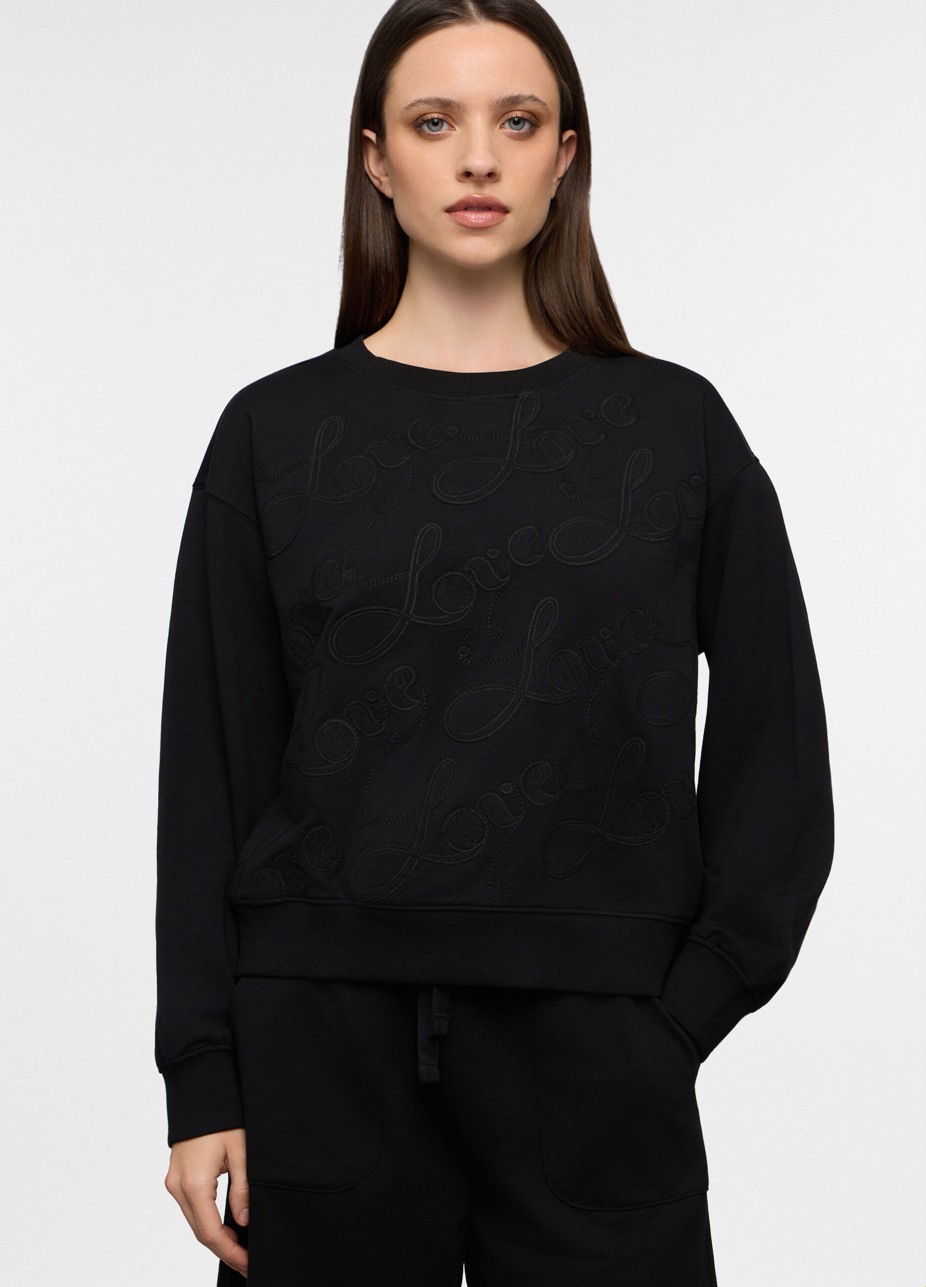 Felpa girocollo stretch donna