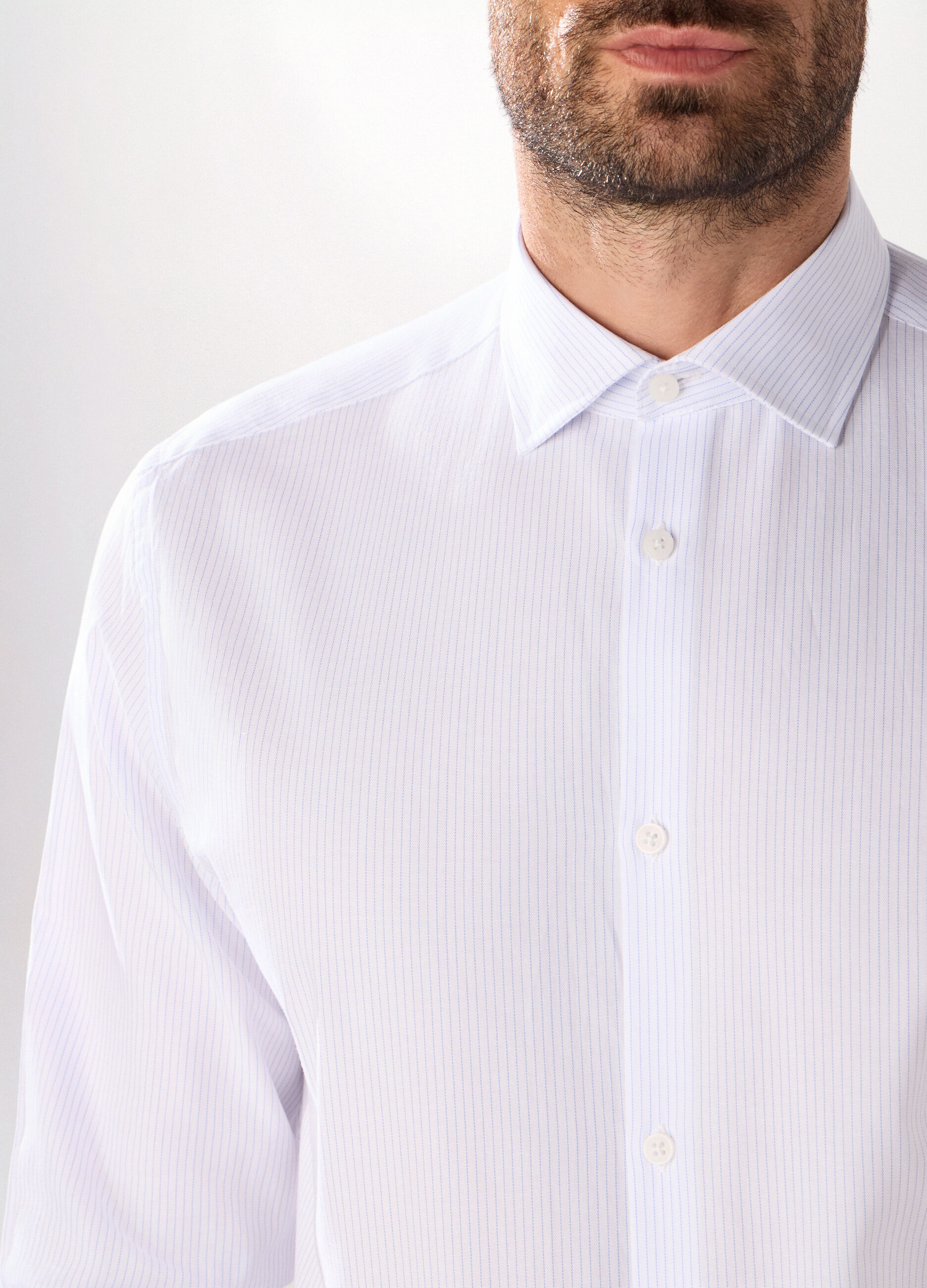 Camicia regular fit in puro cotone a righe uomo_2