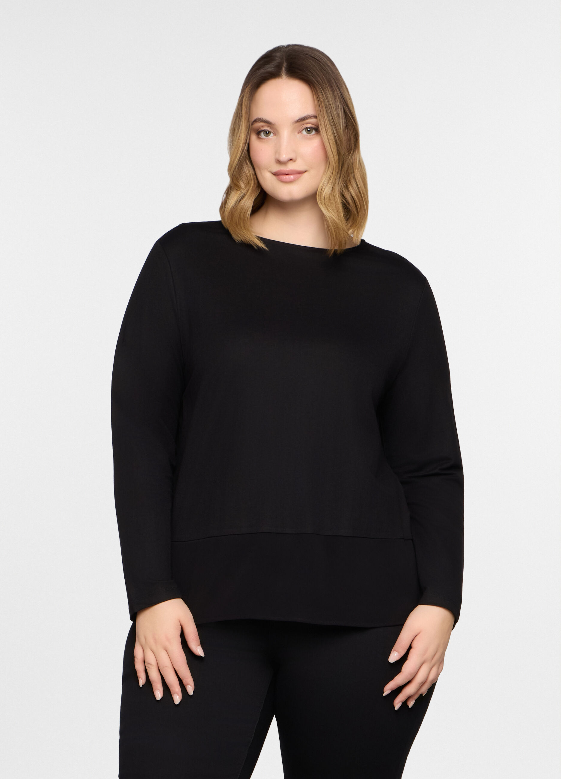 T-shirt girocollo Piquet donna curvy_0