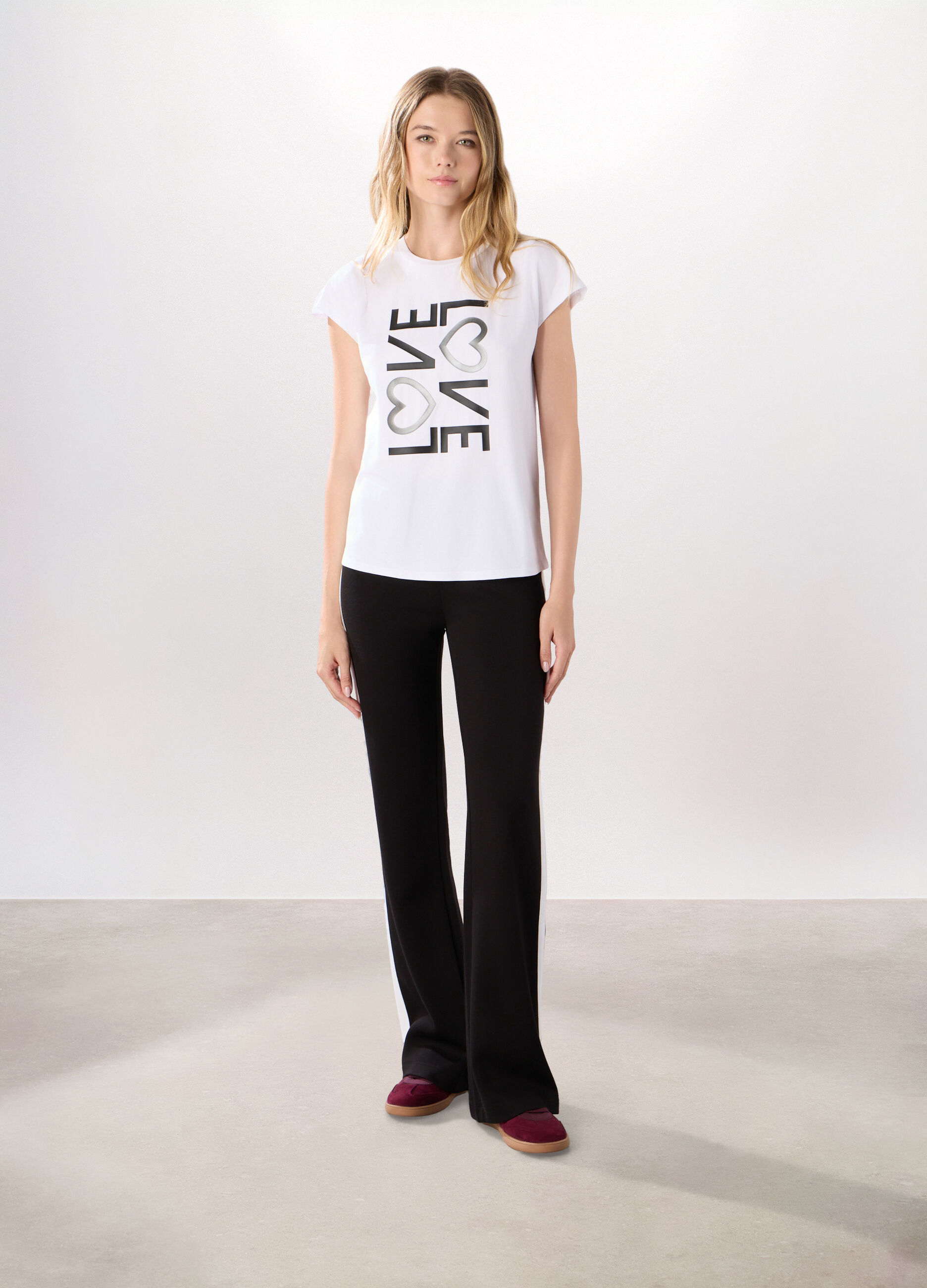 Leggings flare fit in jersey di viscosa stretch donna_0