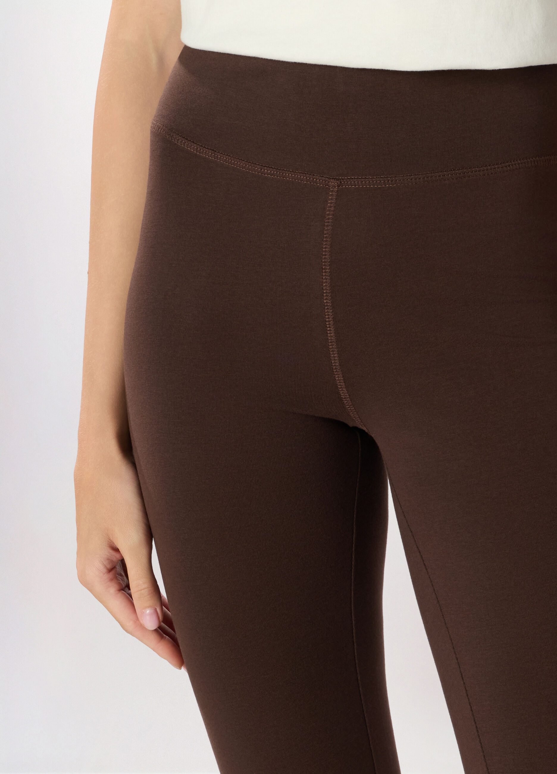 Leggings in jersey di cotone stretch donna Holistic fitness_2
