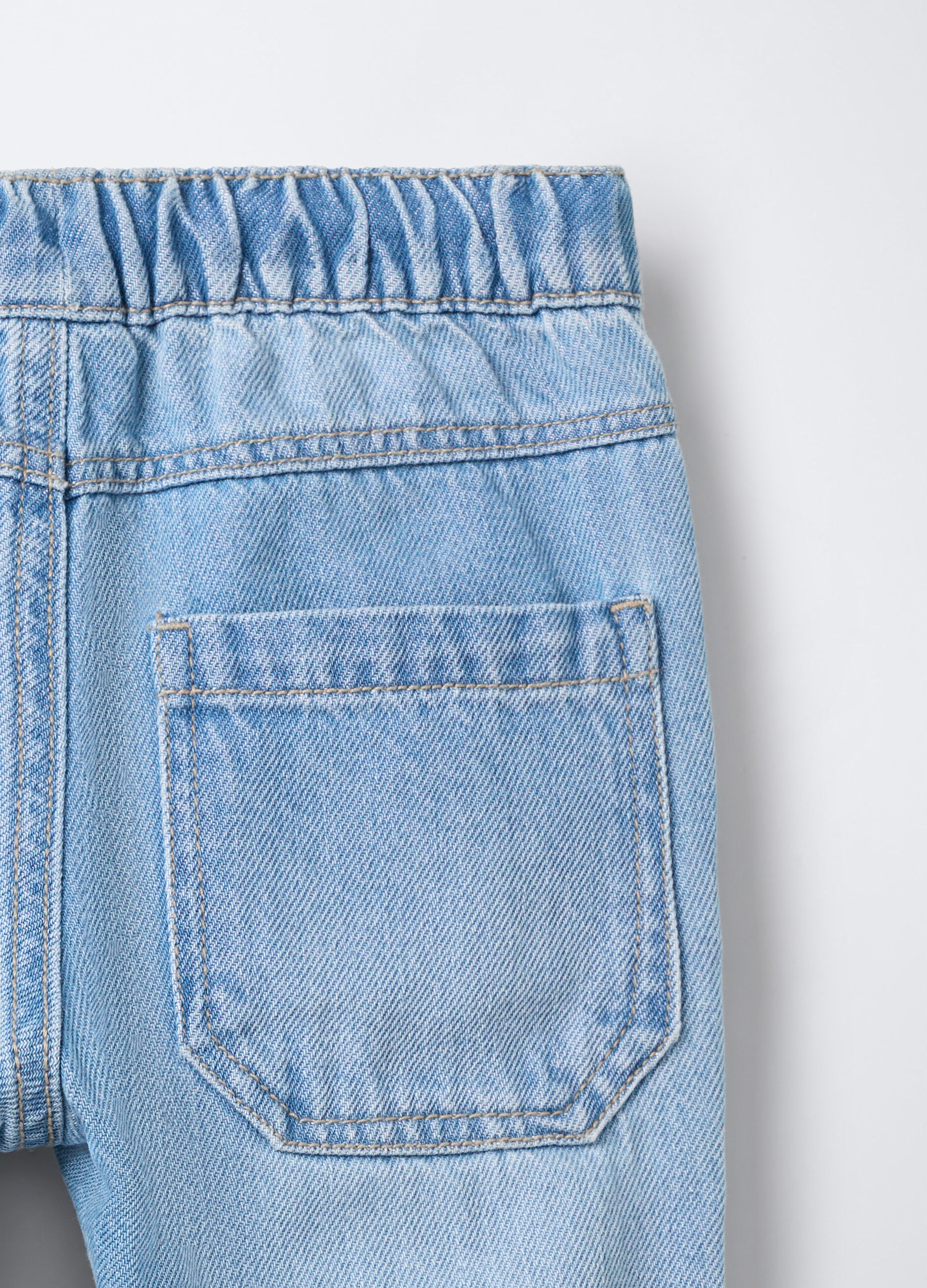Jogger in denim Fit comfort in puro cotone bimbo_2