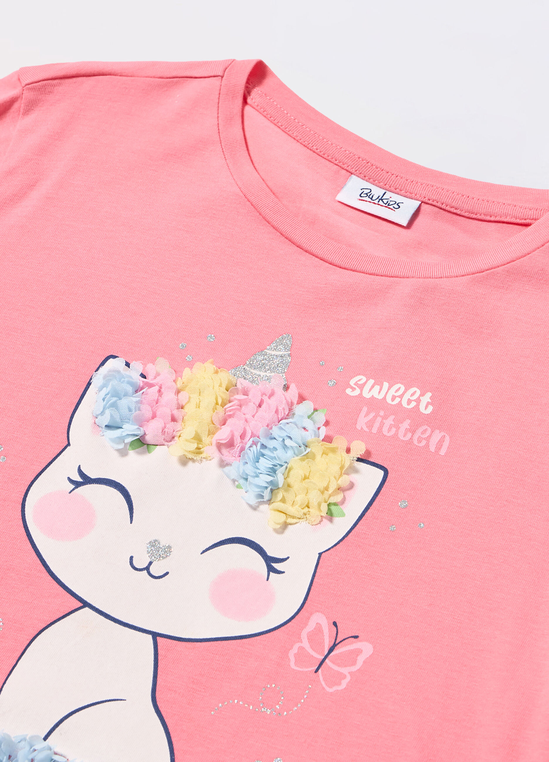 T-shirt in jersey di cotone stretch bambina_1