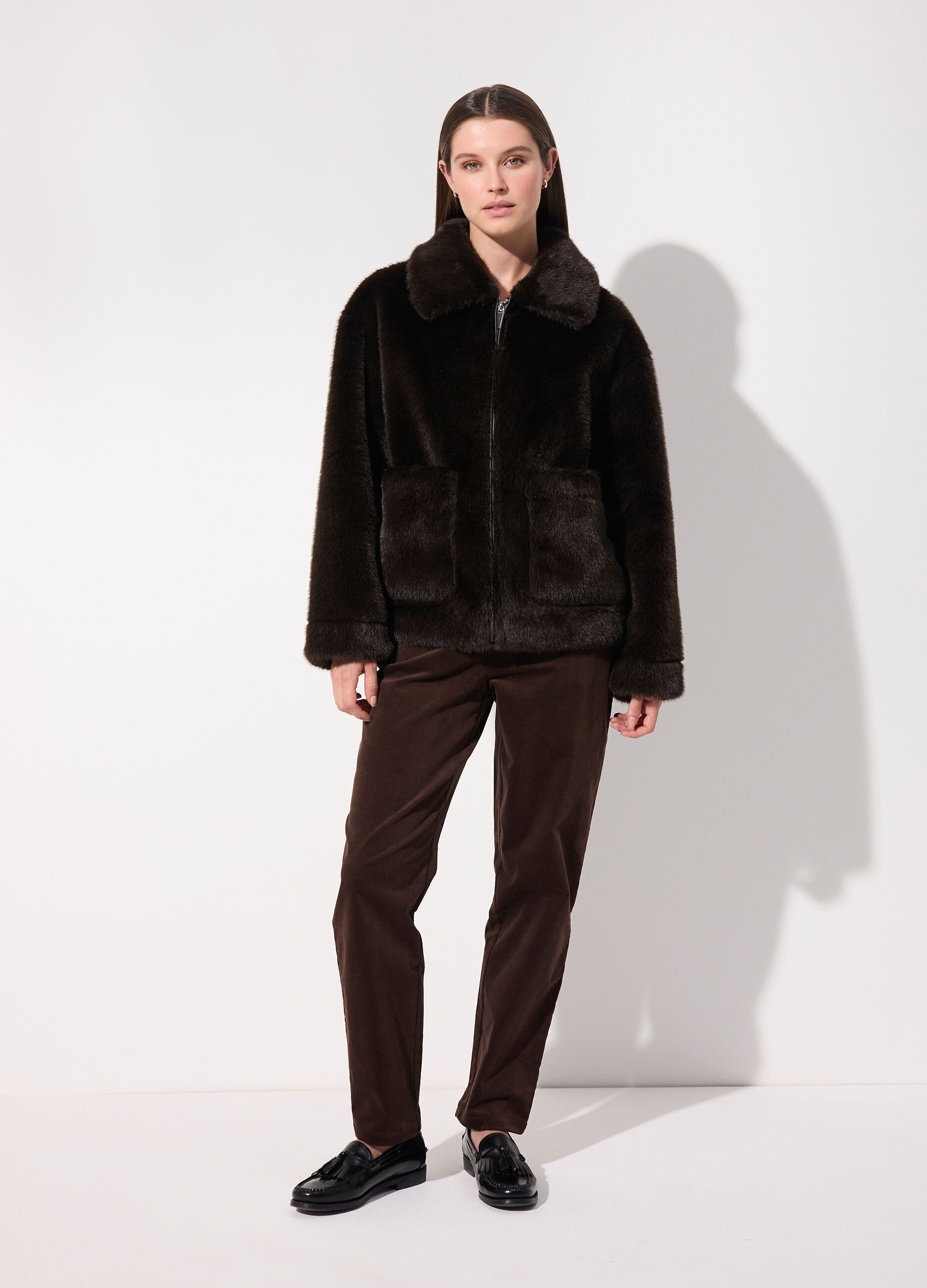 Bomber di pelliccia fake fur donna_0