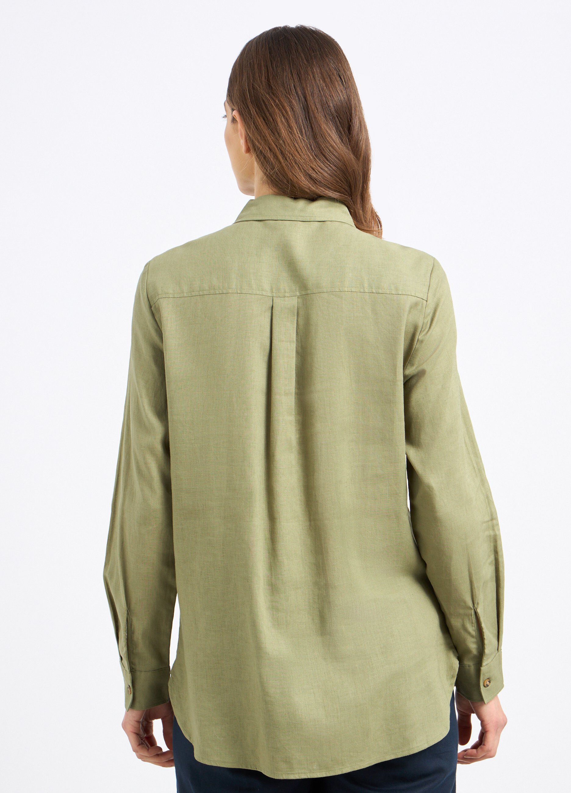 Camicia in misto lino donna_1