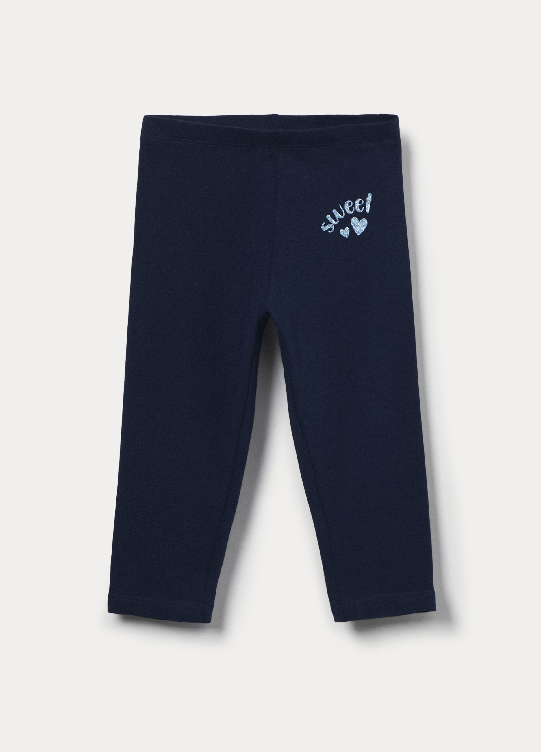 Leggings capri slim fit in jersey di cotone stretch bambina_0