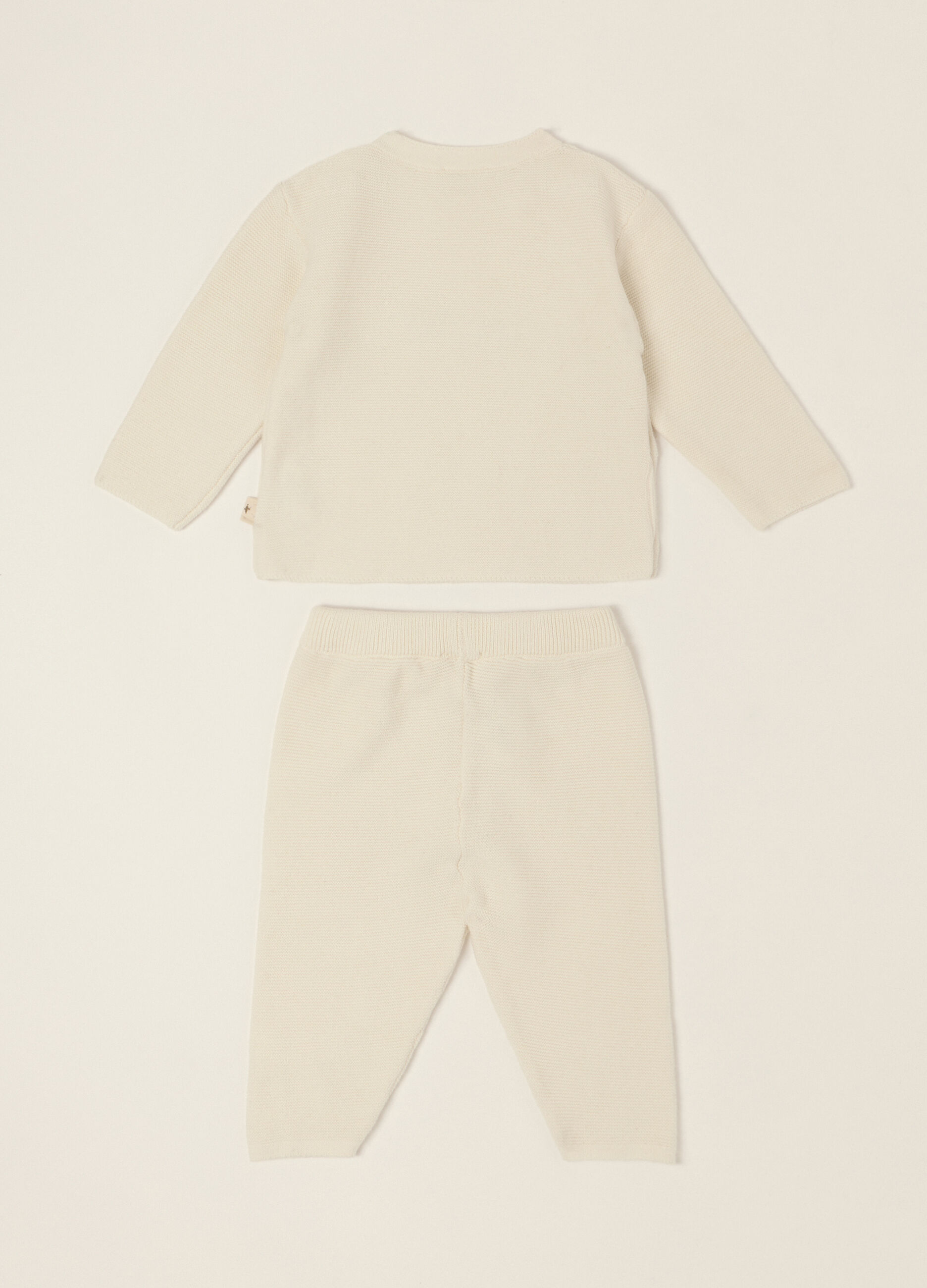 Set beige in puro cotone per neonato_1