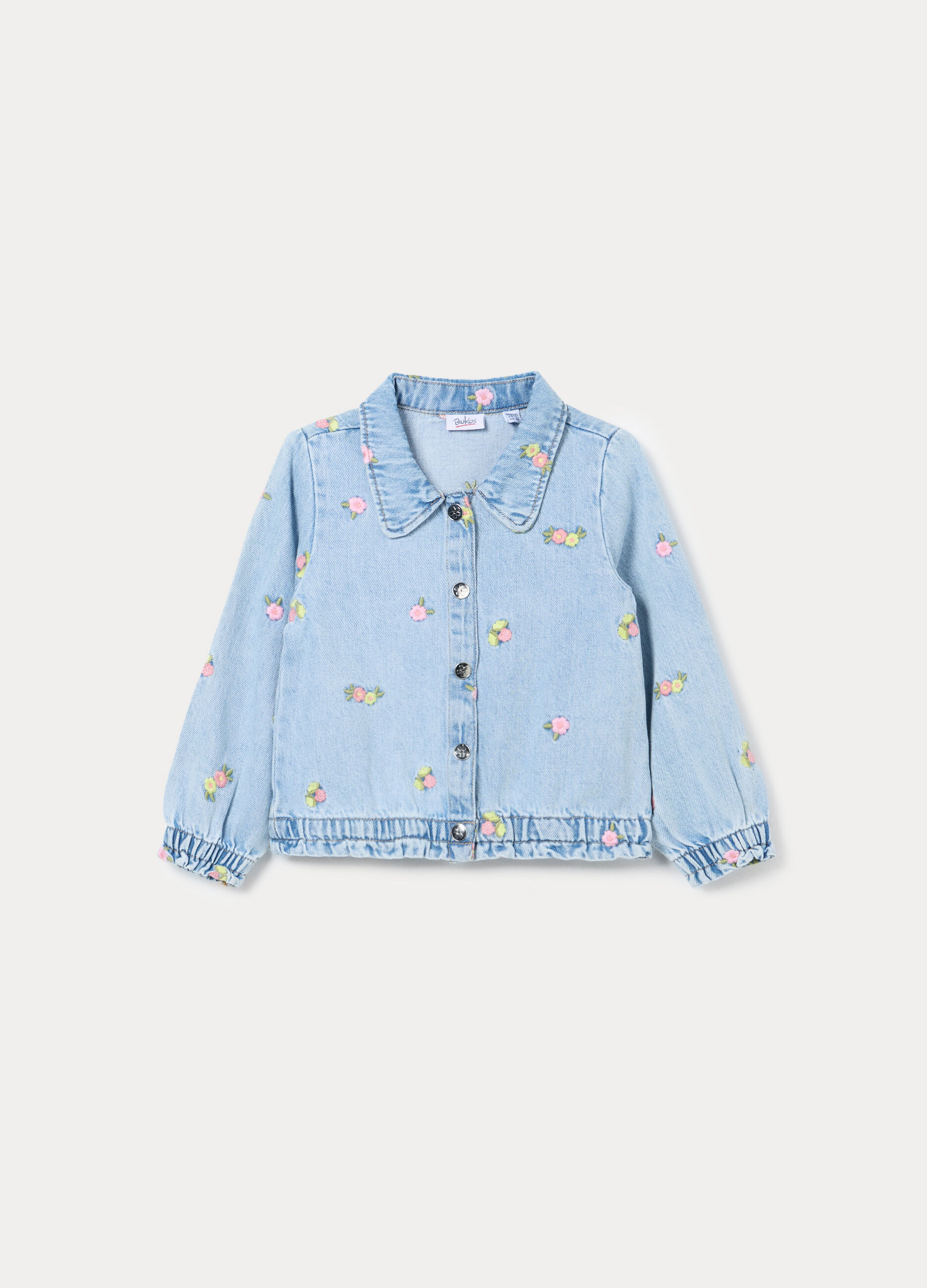 Camicia fit regular con colletto alla francese in denim di cotone bimba_0