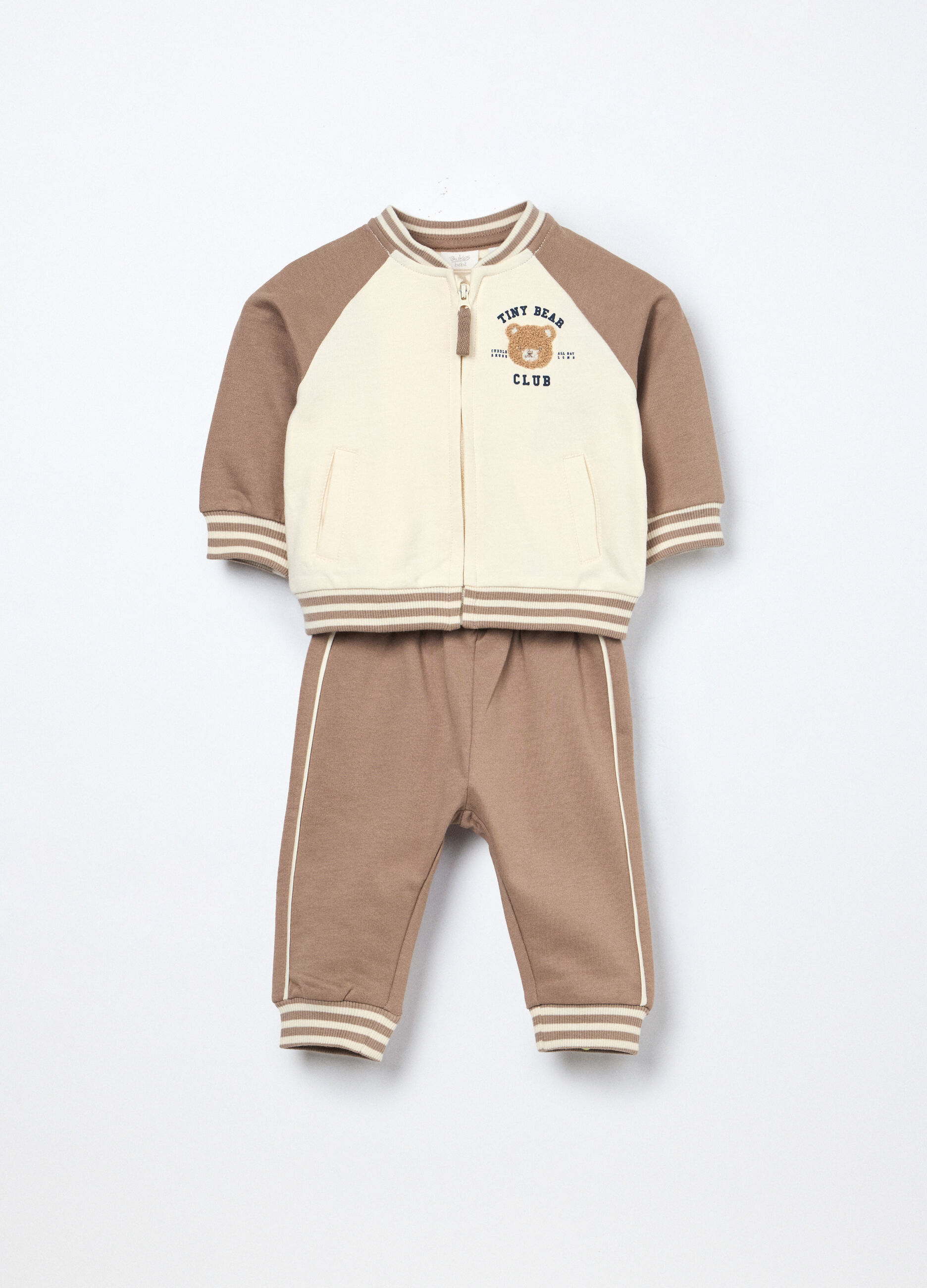 Jogging set in french terry di puro cotone neonato_0