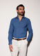 Camicia slim fit in misto cotone con micromotivo uomo_0