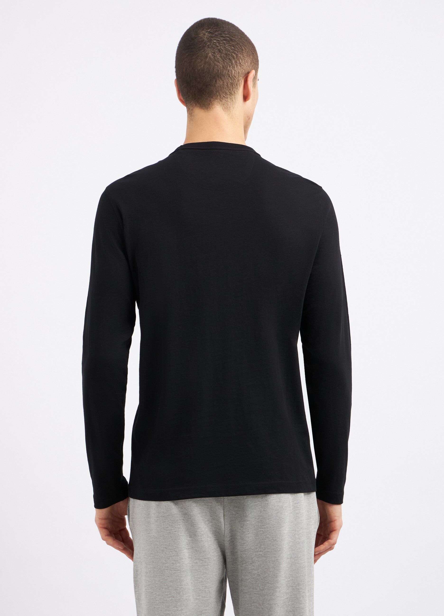 T-shirt in puro cotone a maniche lunghe uomo_1