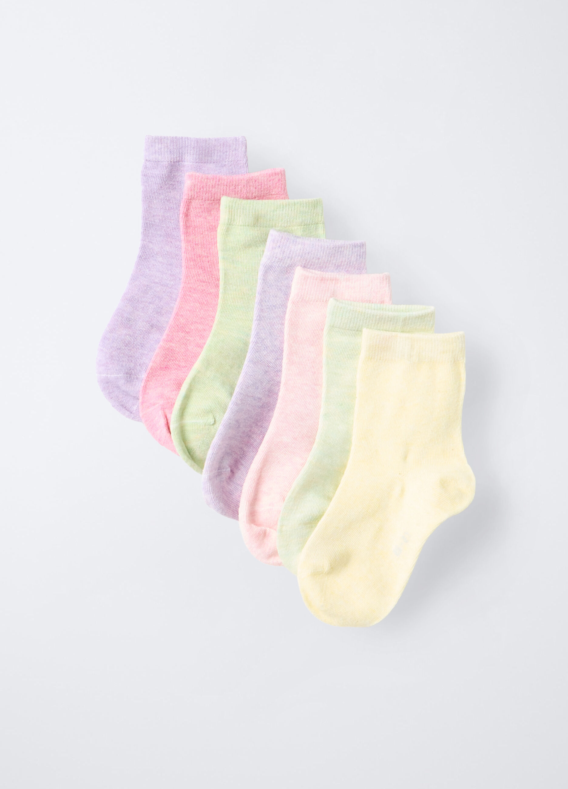 Pack 7 calze corte misto cotone stretch bambina_0