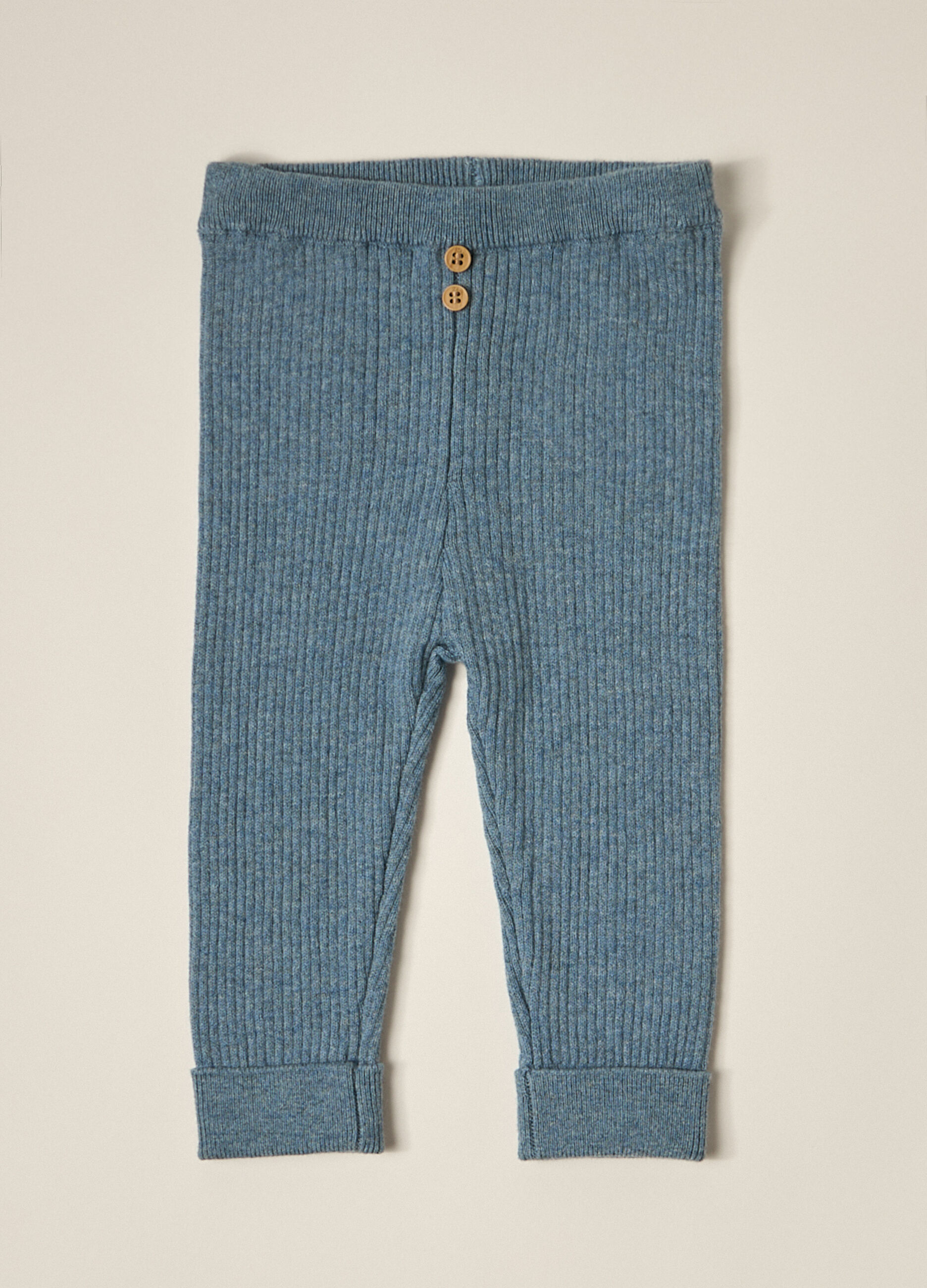 Leggings in costina di puro cotone IANA neonato_0