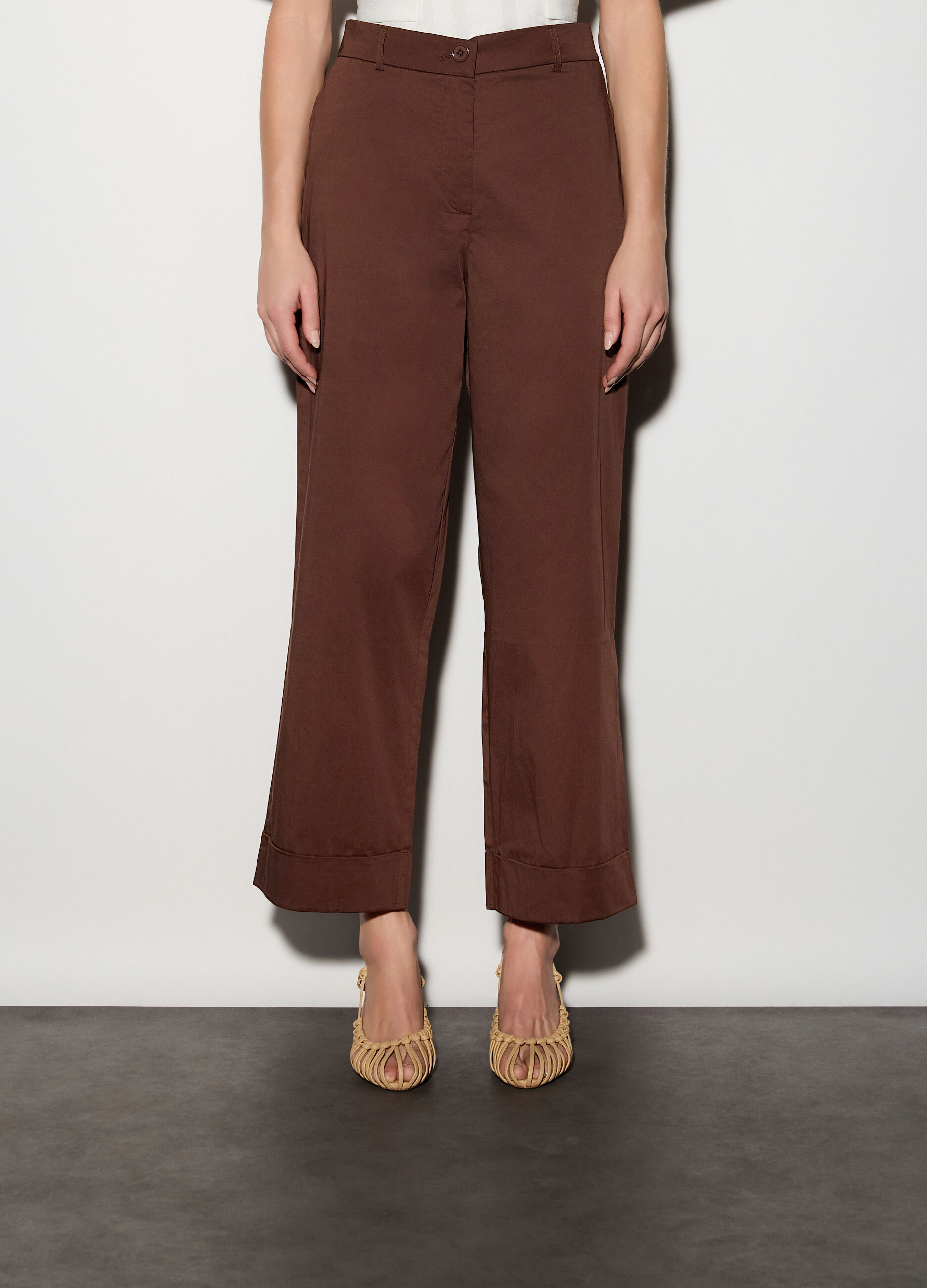 Pantaloni regular fit stretch donna_1