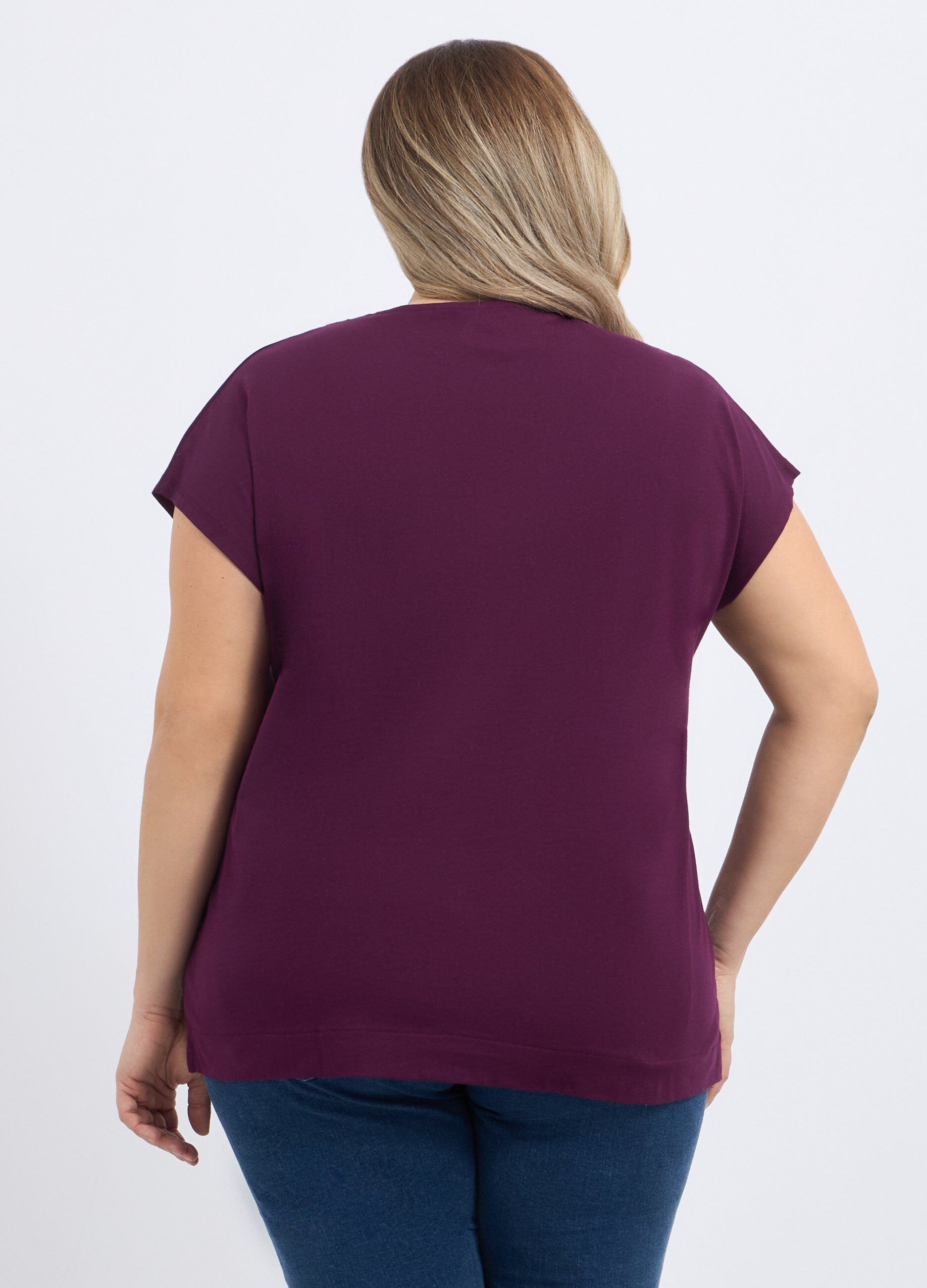 T-shirt in puro cotone a maniche corte donna curvy_1
