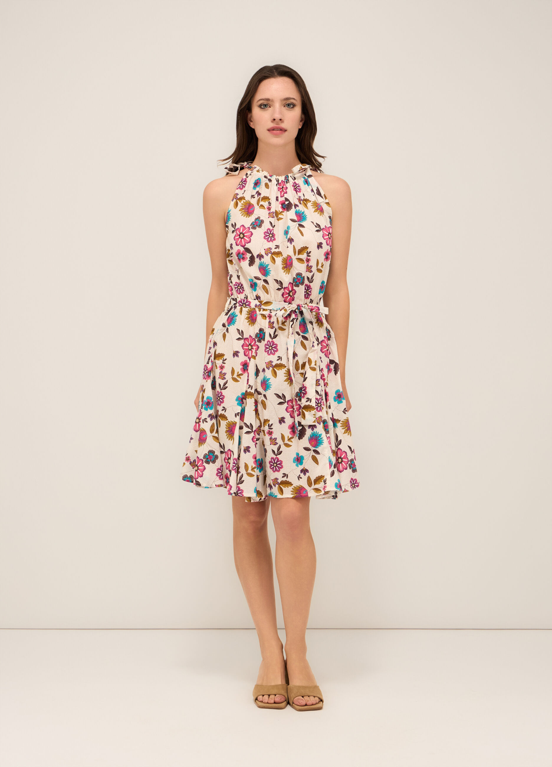 Abito corto in puro cotone donna_0