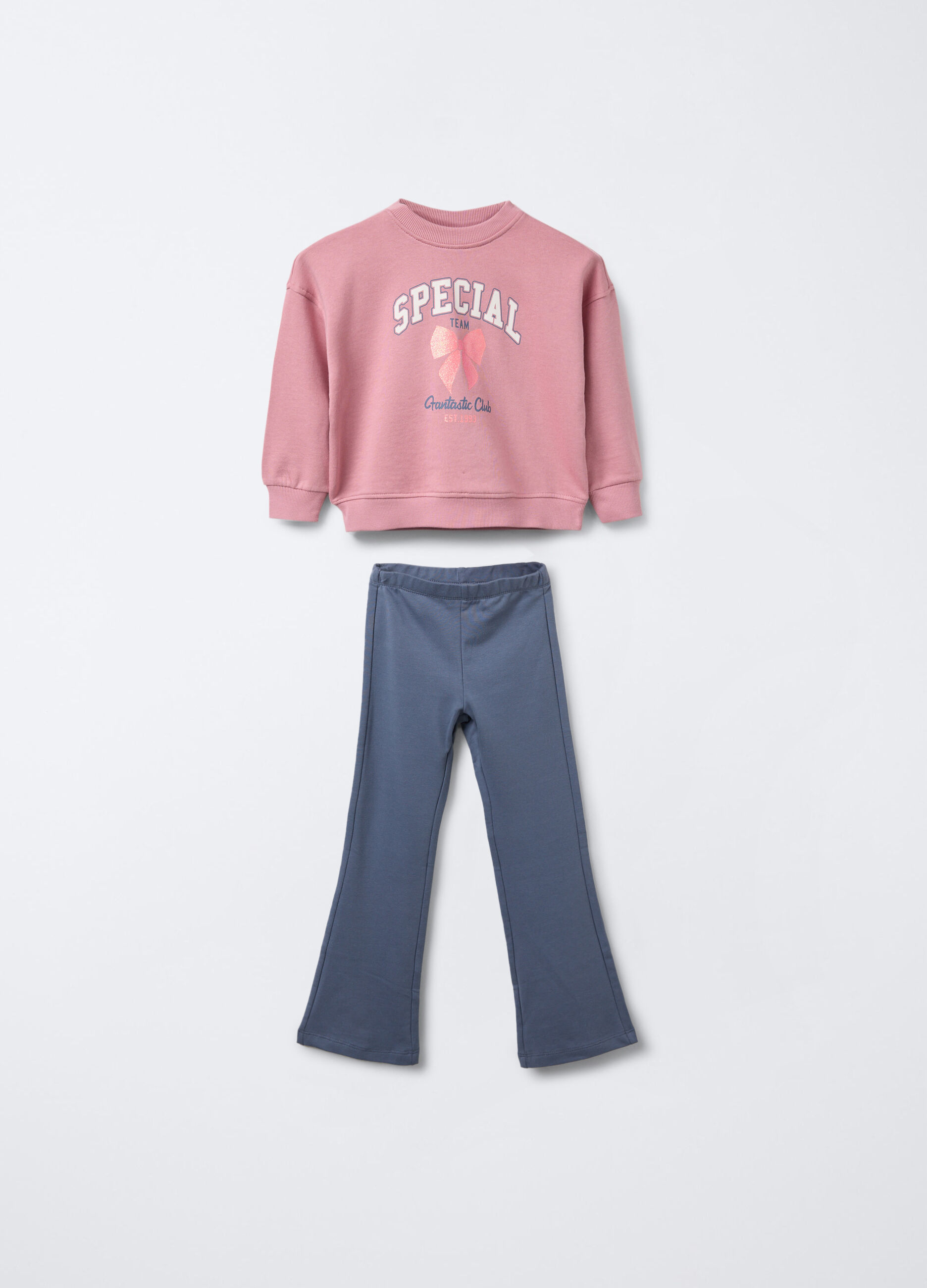 Jogging Set in puro cotone garzato bambina_0