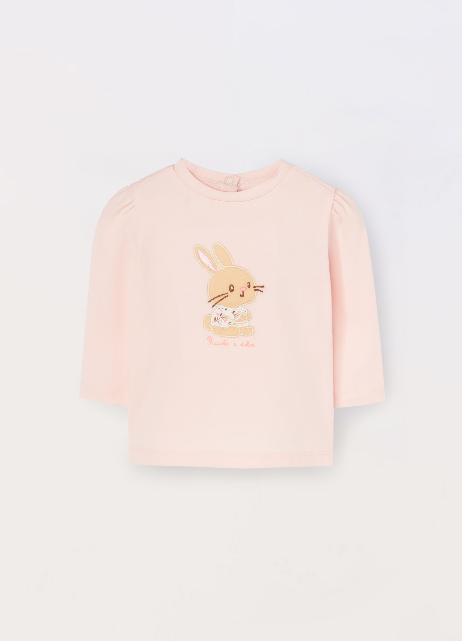 T-shirt in jersey di cotone stretch neonata_0