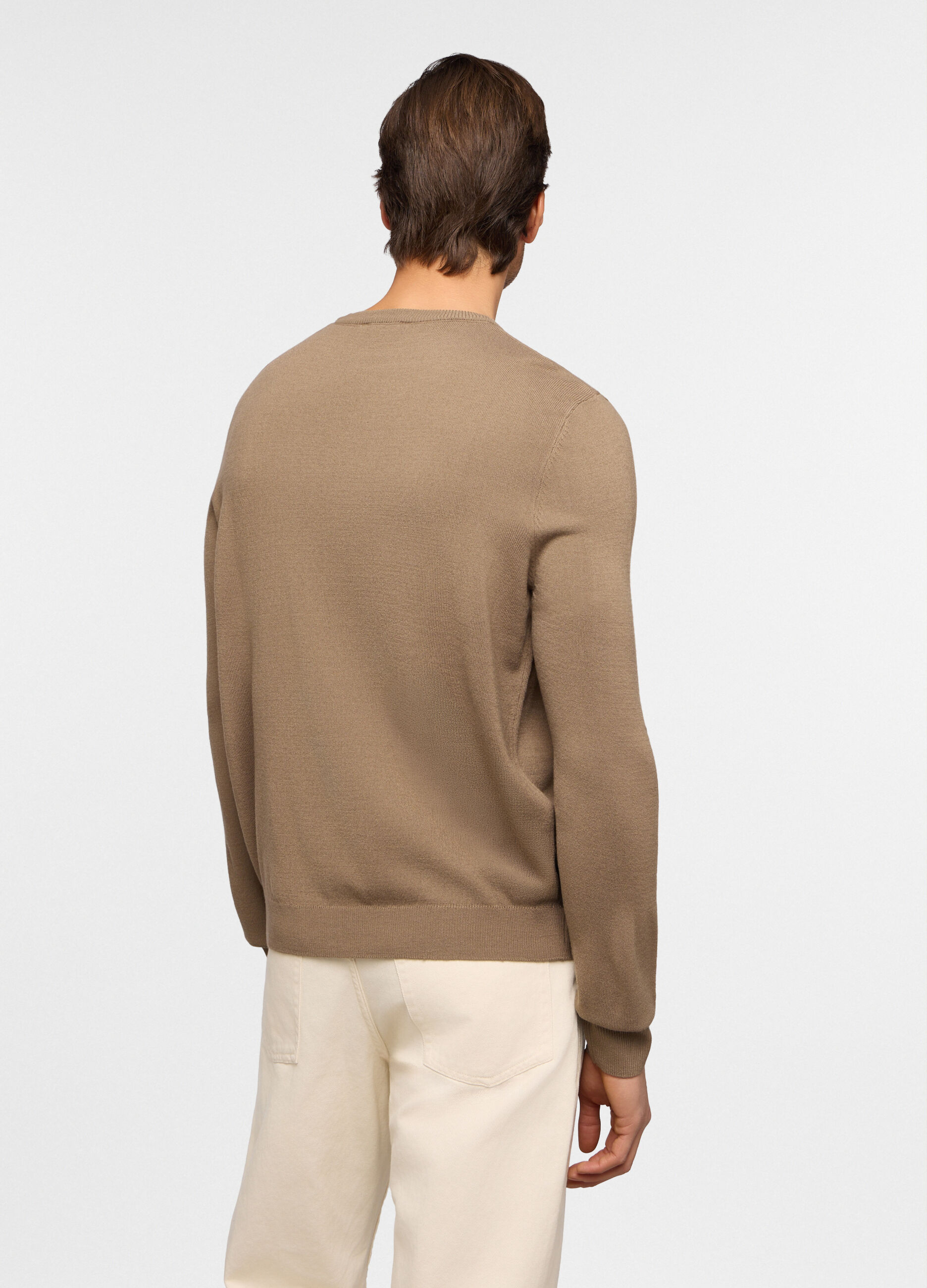 Maglione girocollo in maglia rasata uomo_1