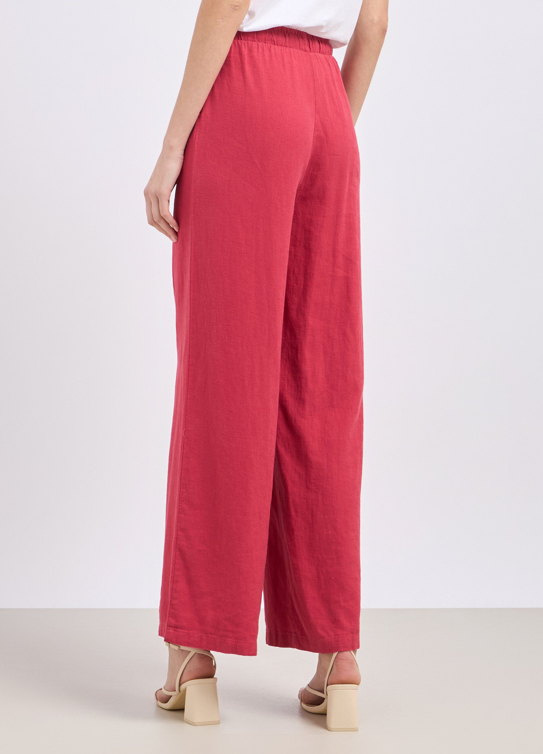Pantaloni in misto lino donna_1