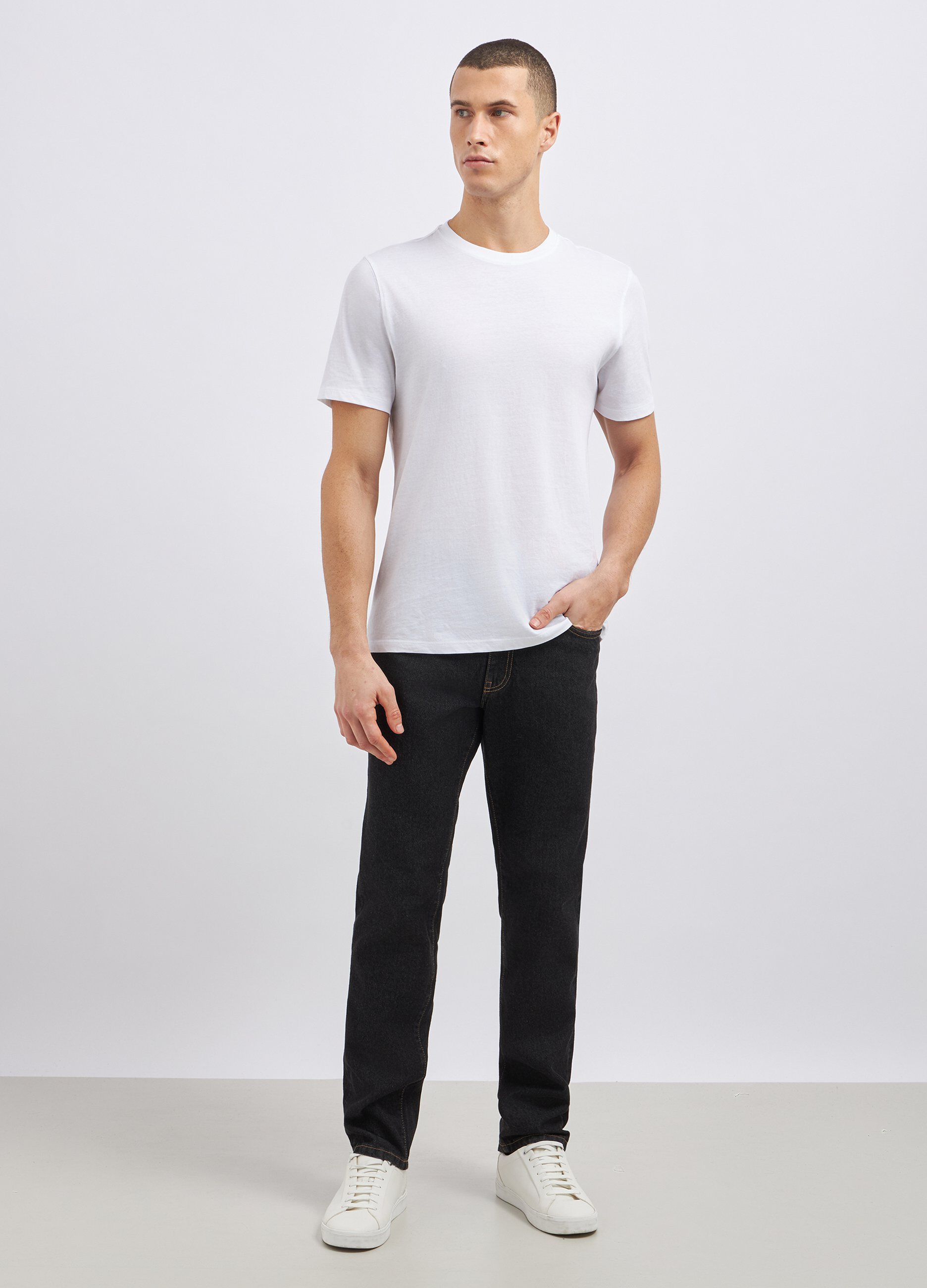 Jeans modello 5 tasche in puro cotone uomo_0