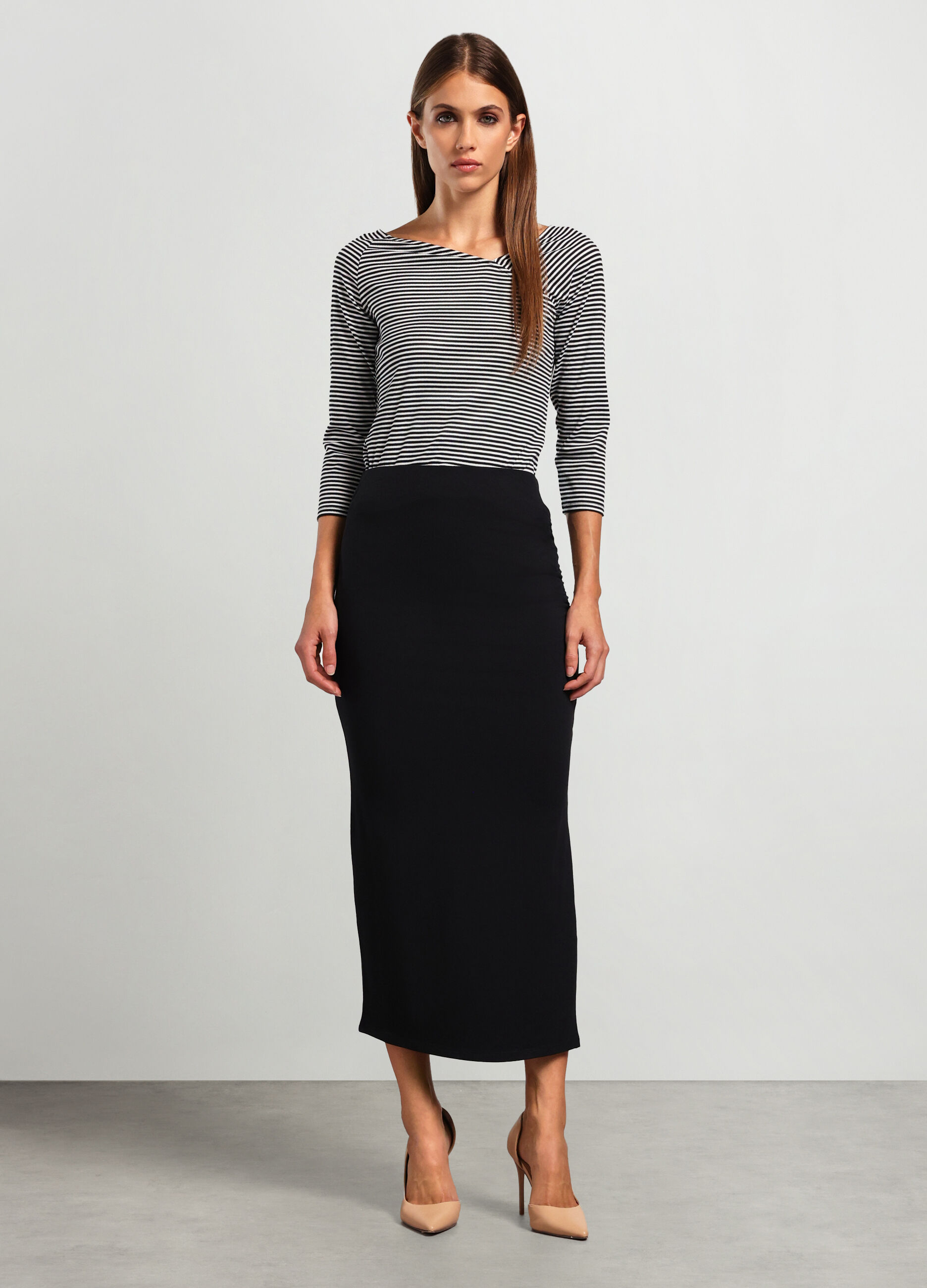 Gonna in jersey di misto cotone donna_0