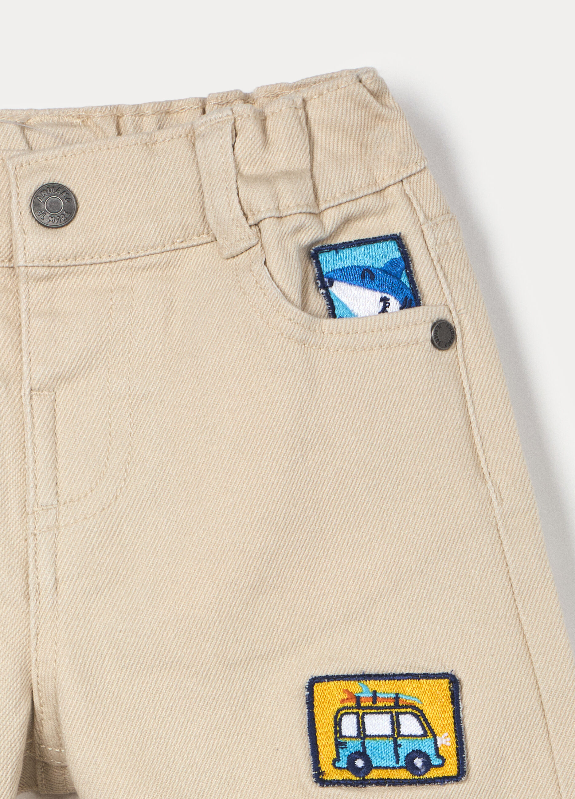 Shorts in twill di puro cotone bimbo_2