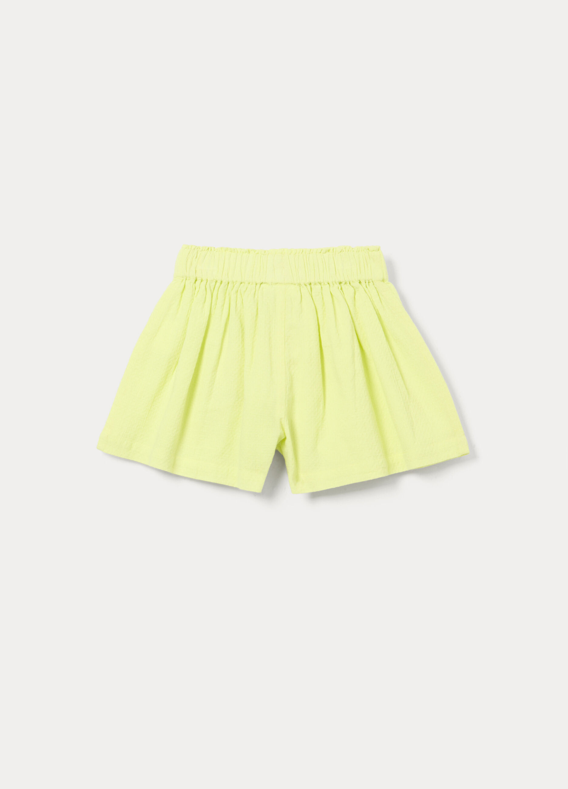 Shorts in puro cotone seersucker bambina_1