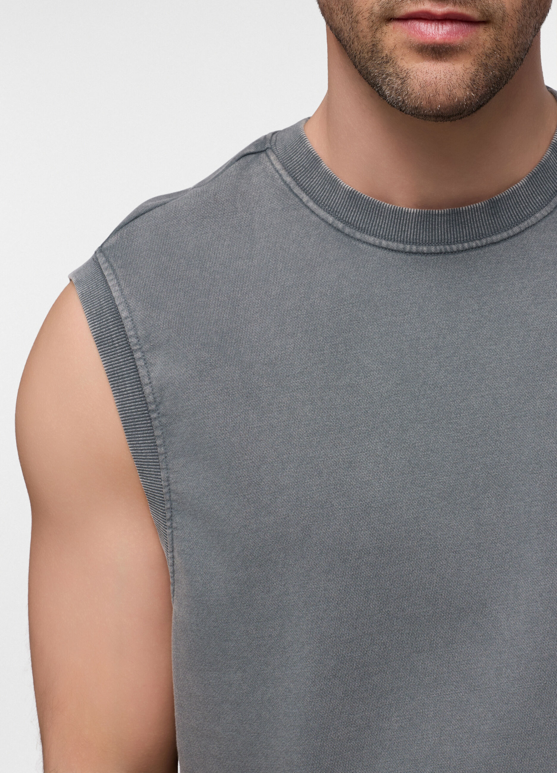 Canotta relaxed fit in misto cotone uomo