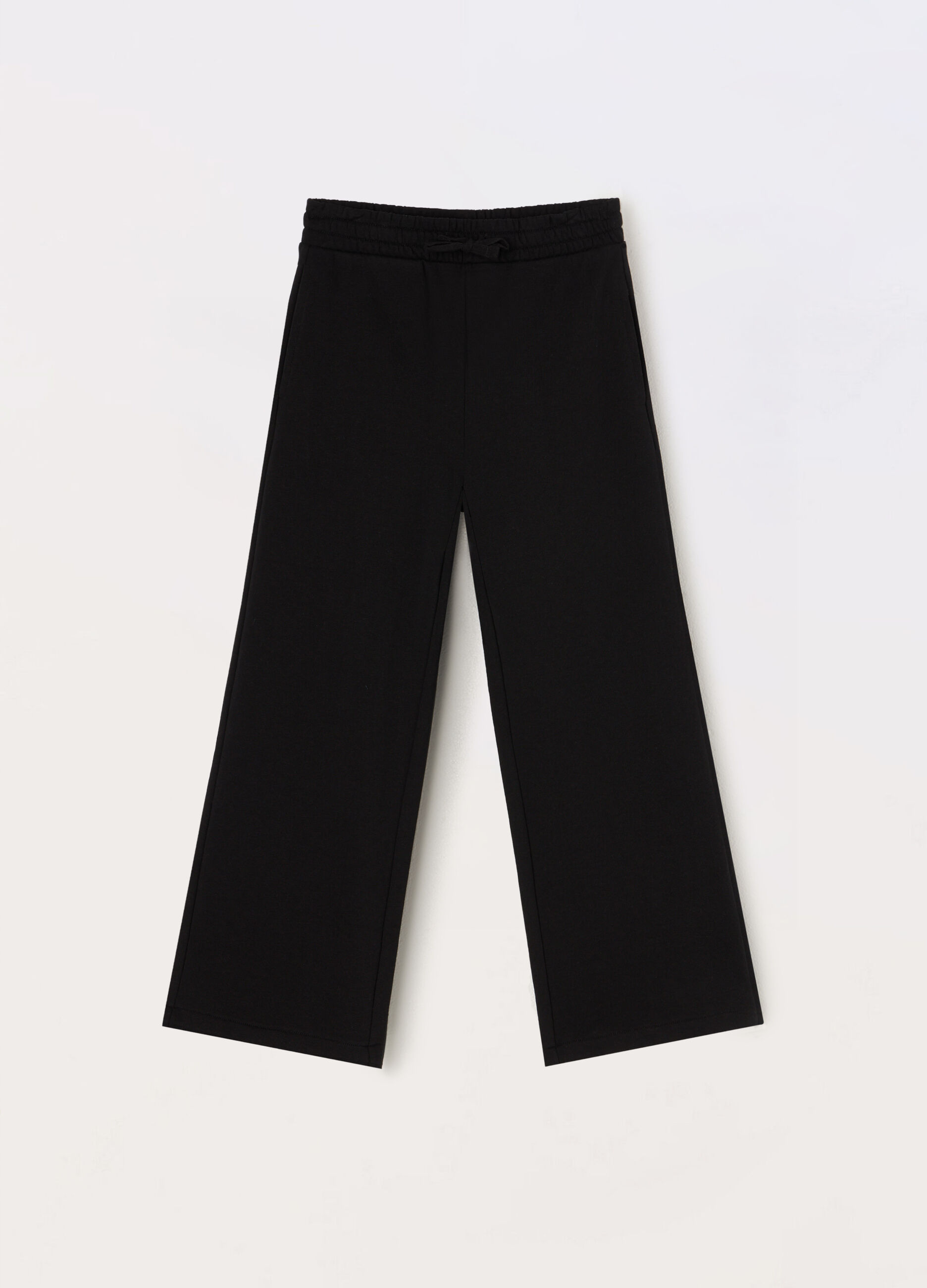 Jogger wide leg in french terry di puro cotone ragazza_0