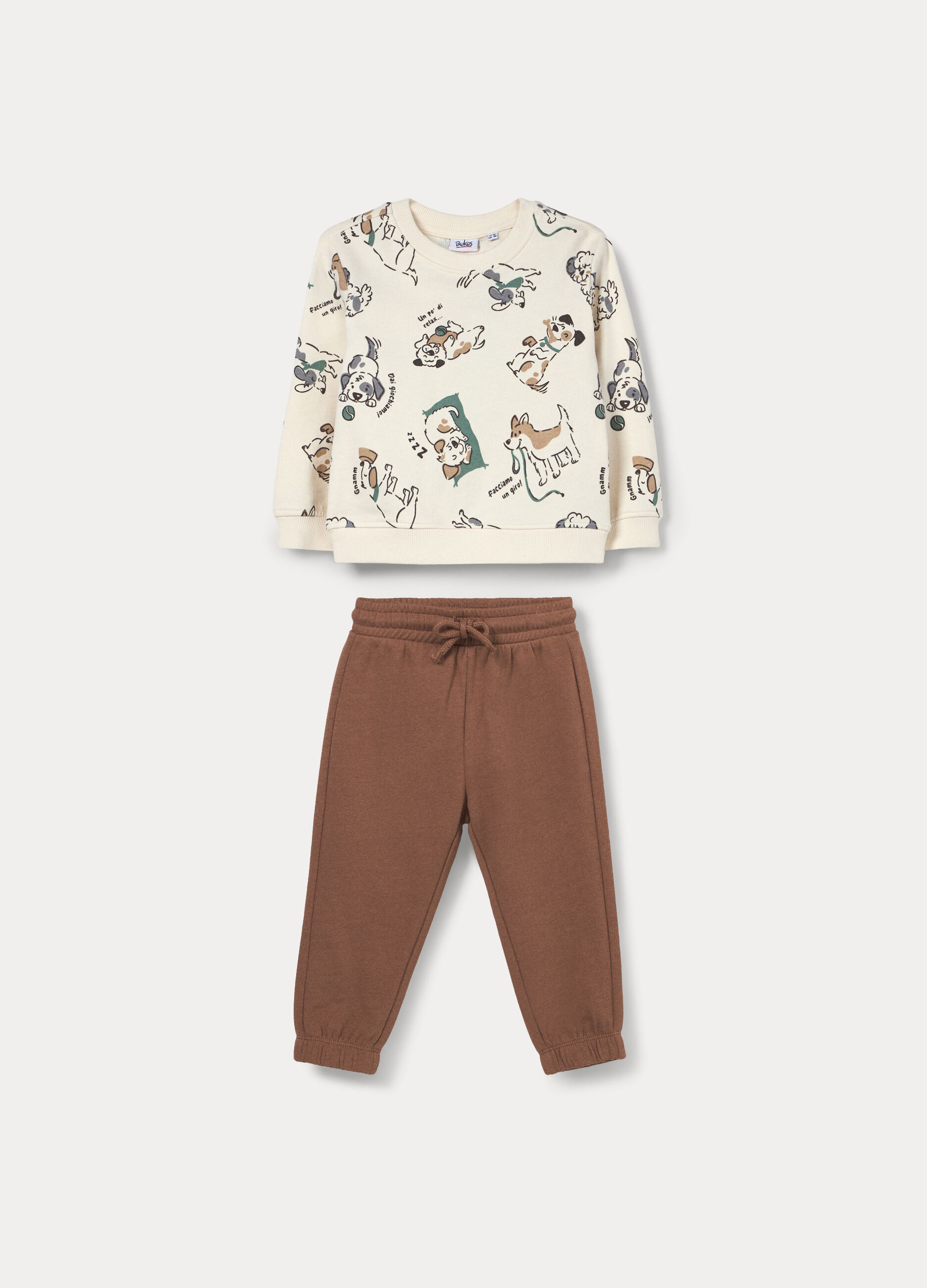 Jogging set in french terry di puro cotone bimbo_0