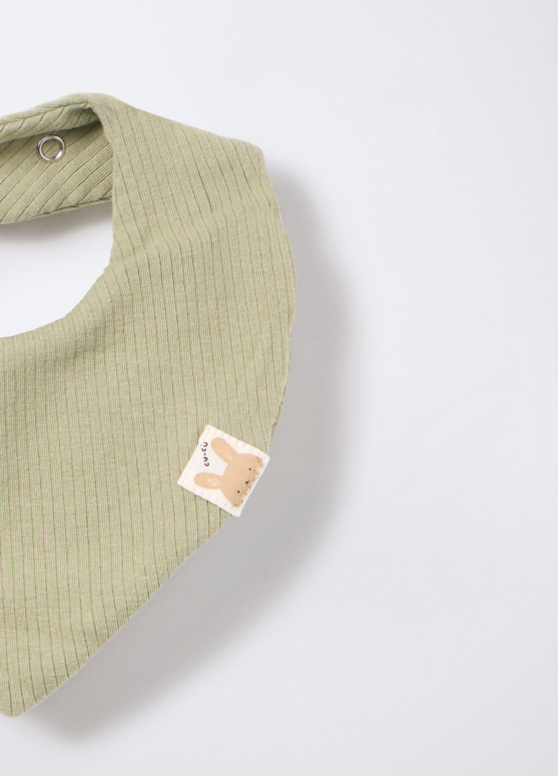 Pack 2 bavaglini in costina di cotone stretch neonato