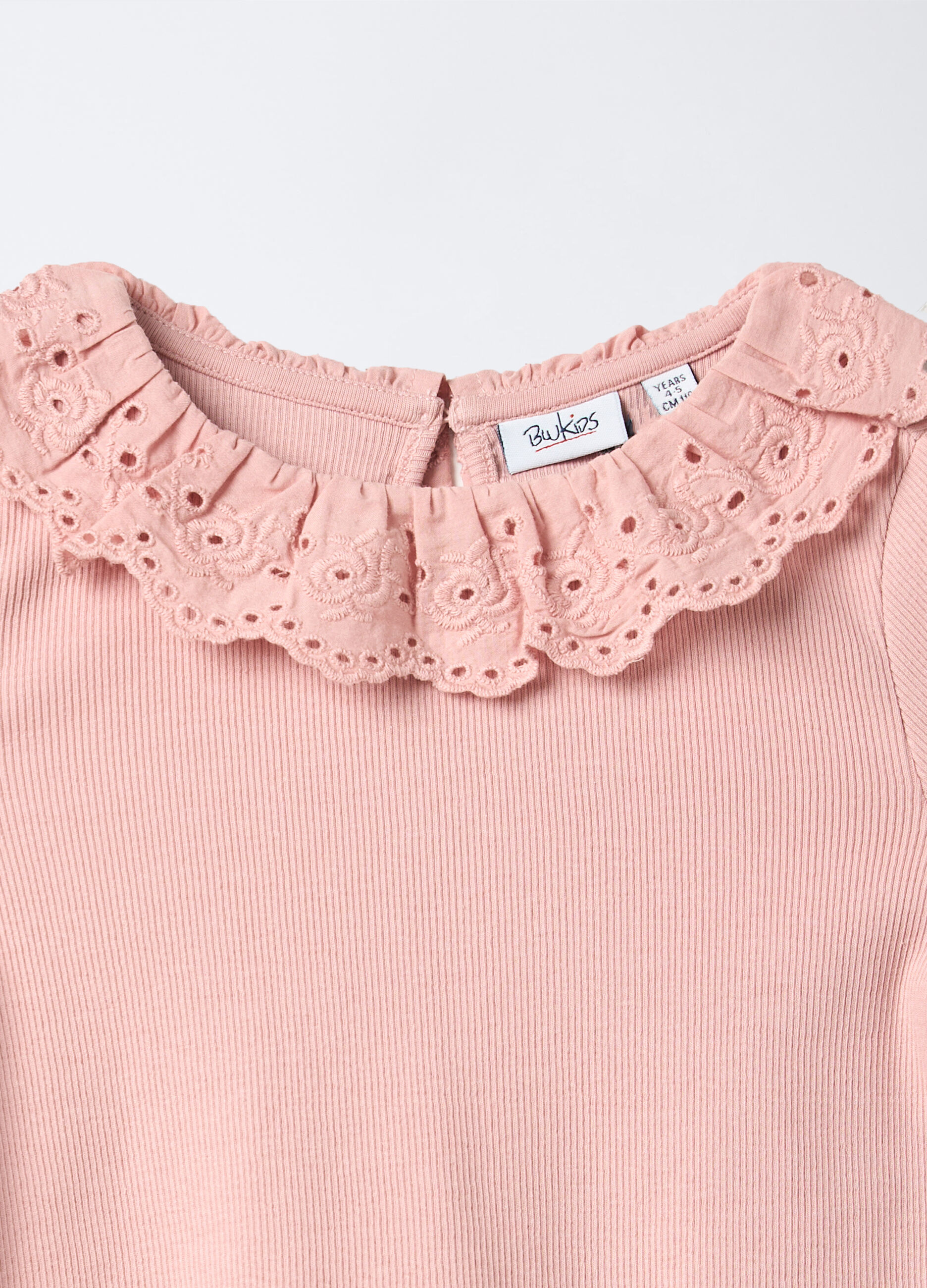 T-shirt in costina di cotone stretch bambina_2