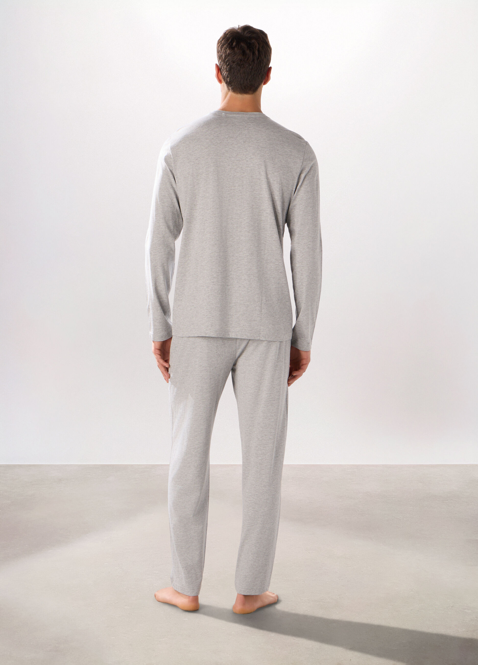 Pigiama lungo in jersey misto cotone uomo_1