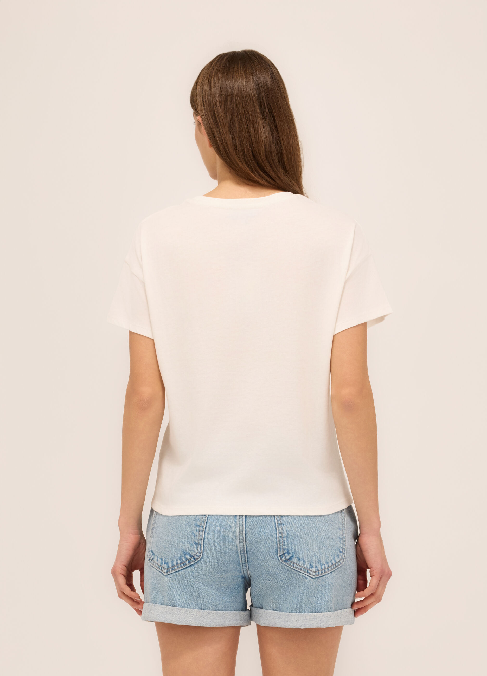 T-shirt in jersey di puro cotone donna_1