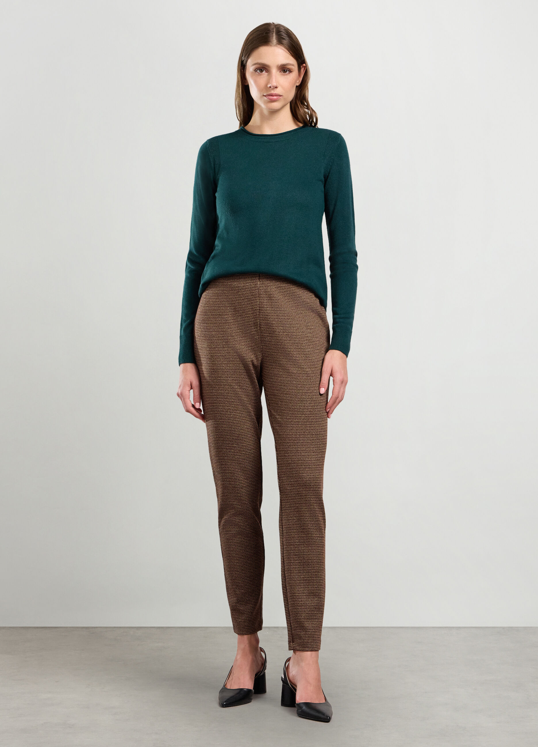 Pantaloni jacquard in misto viscosa donna_0
