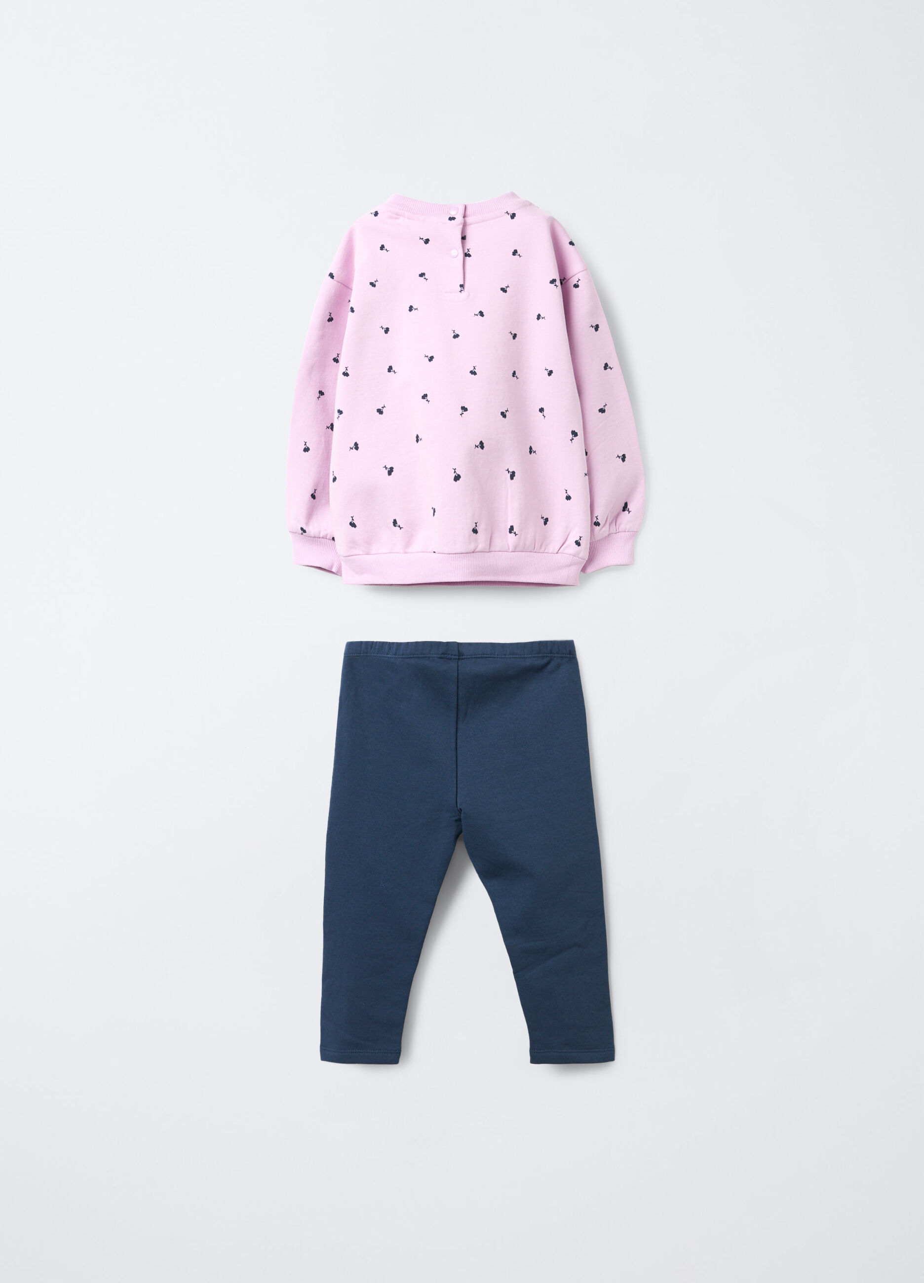 Jogging set in felpa di cotone stretch bimba_1