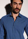 Camicia slim fit in misto cotone con micromotivo uomo_2