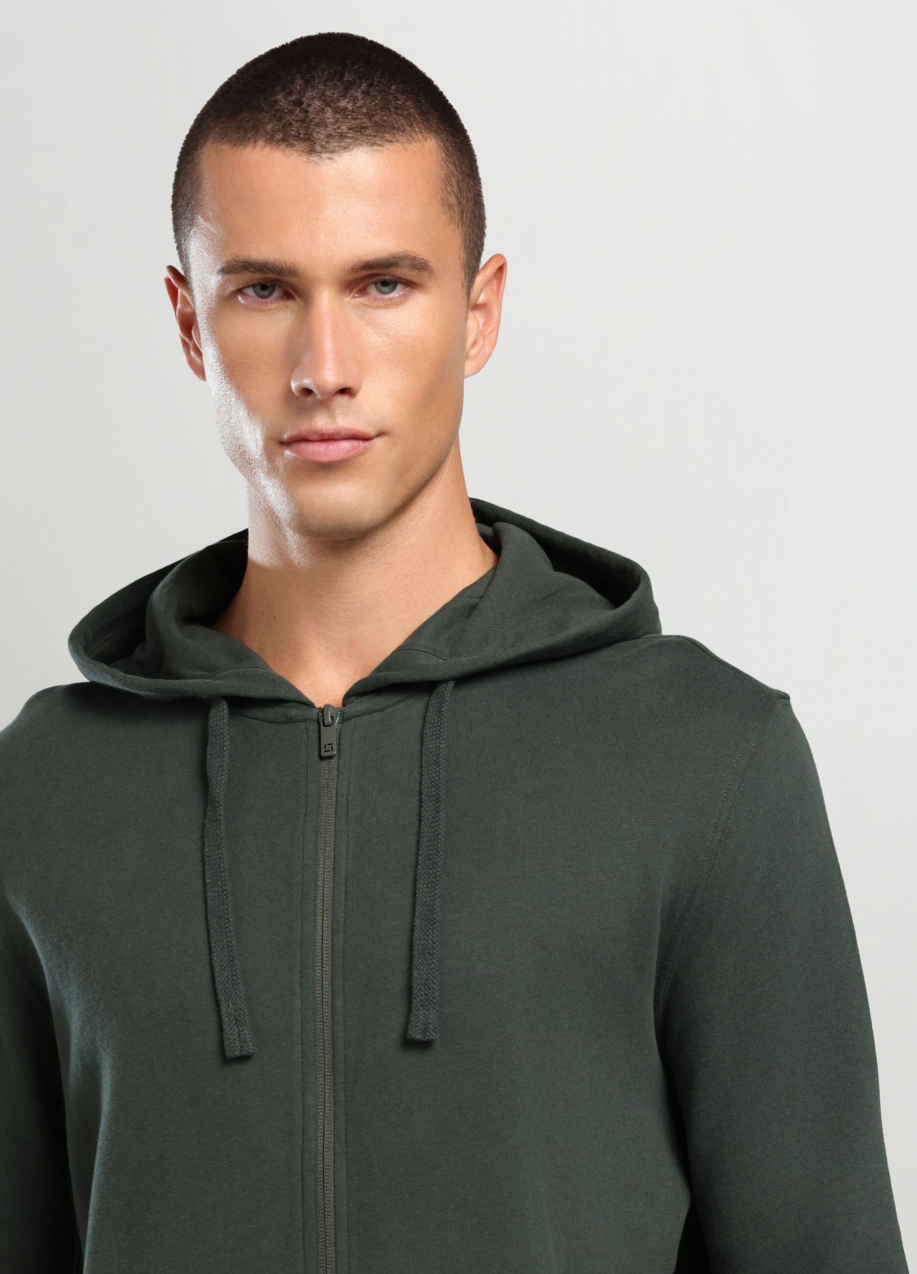 Felpa con cappuccio in puro cotone uomo_2