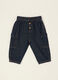 Pantaloni denim blu in puro cotone regular fit da neonato_0