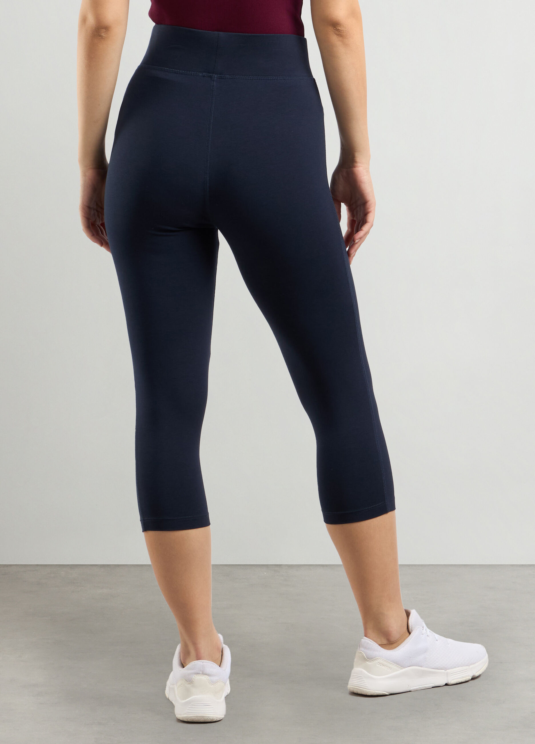 Leggings capri in cotone stretch donna_1