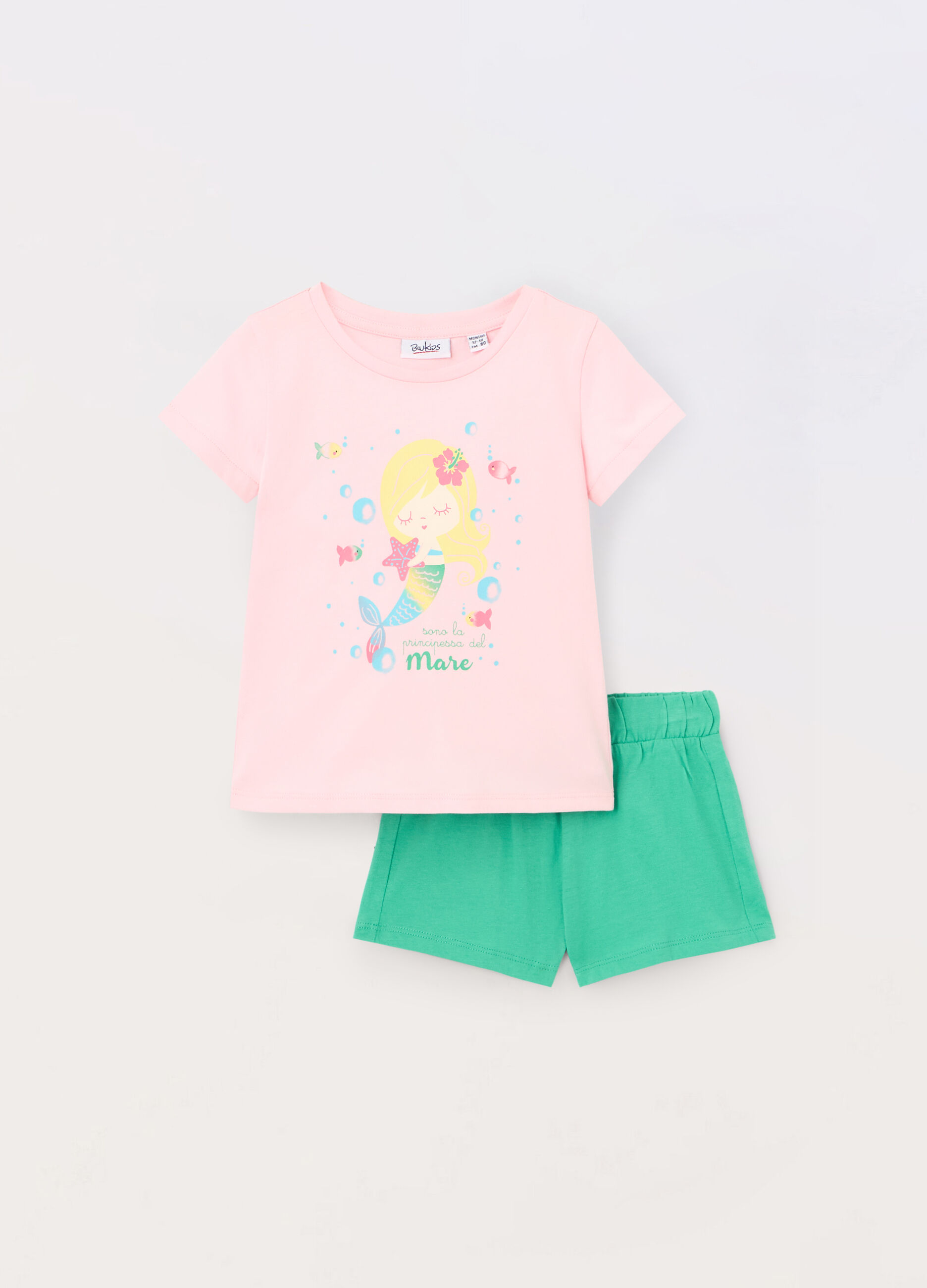 Jogging set in jersey di puro cotone neonata_0