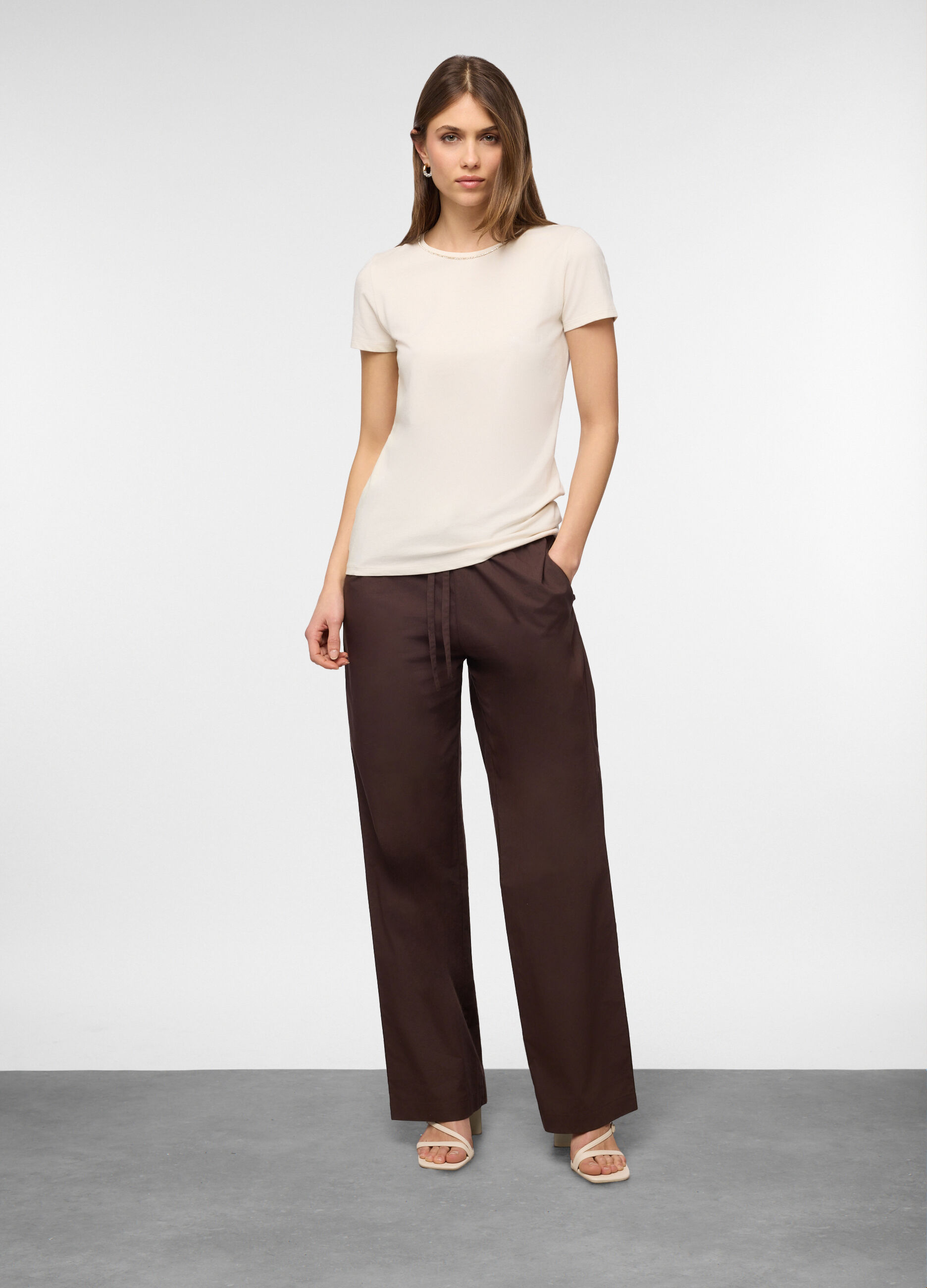 T-shirt in jersey di cotone stretch donna_0