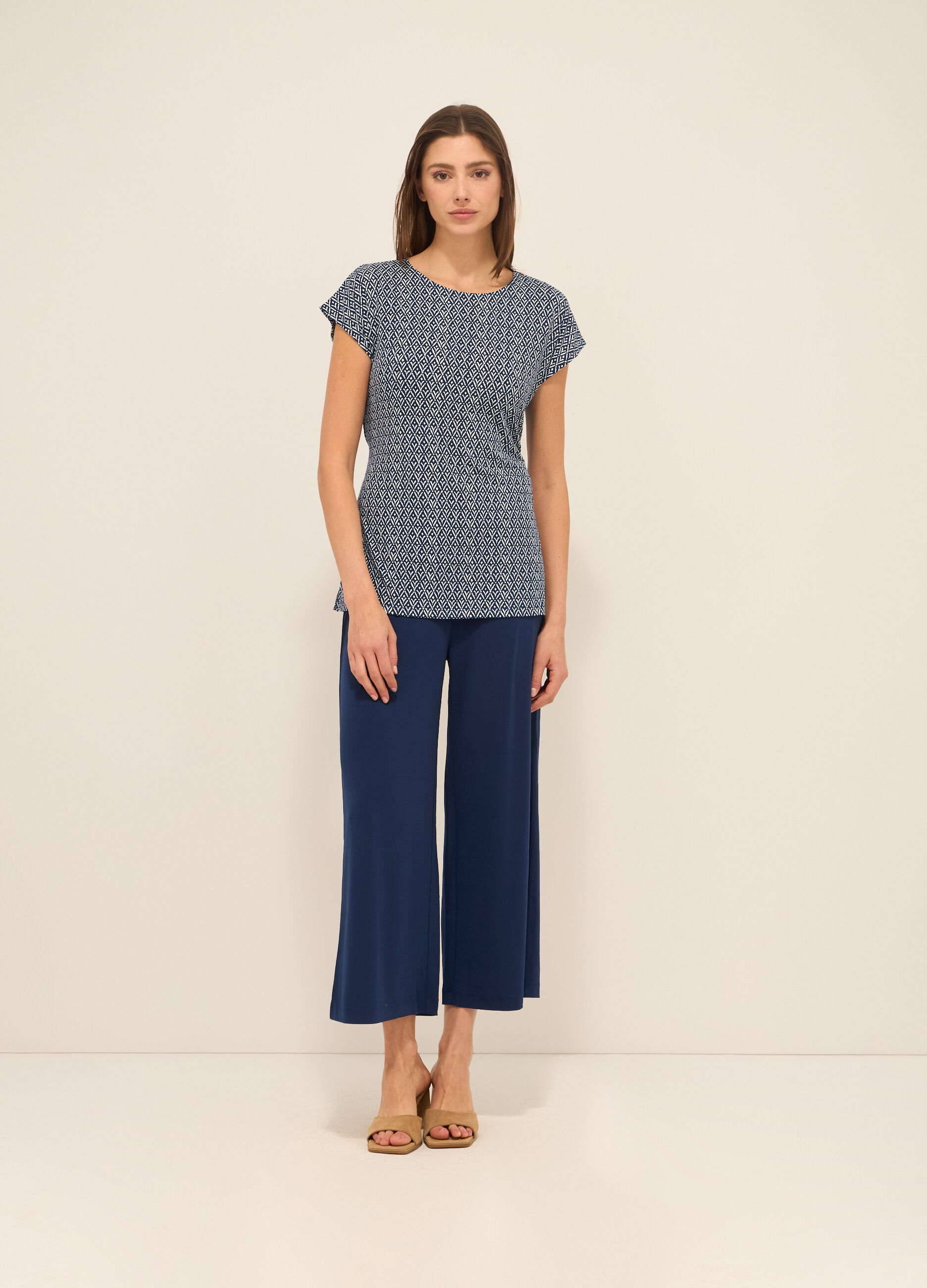 Pantaloni in tessuto stretch donna_0